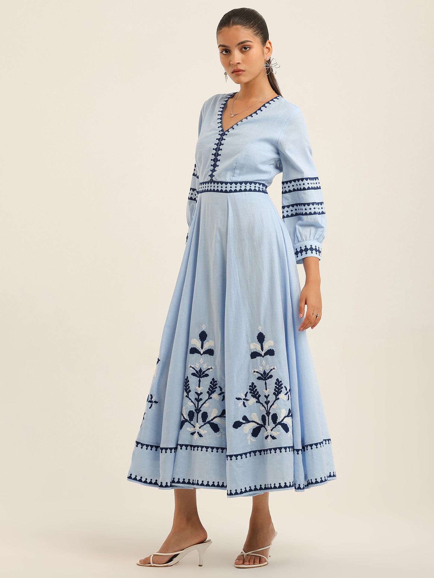 Powder Blue Penny Long Dress