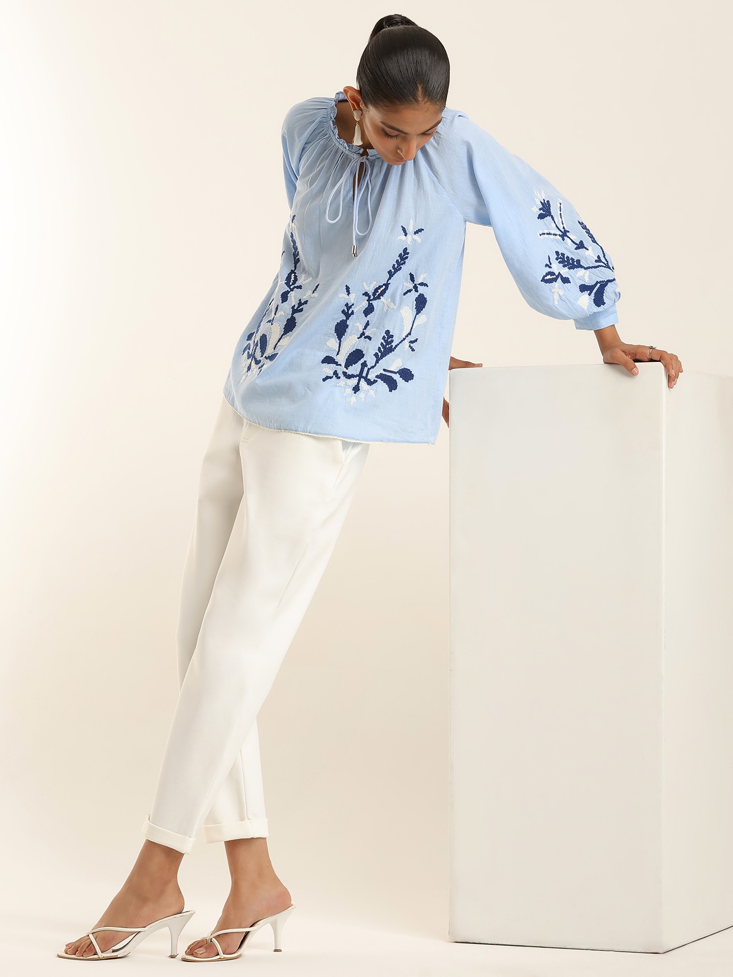 Powder Blue Penny Short Top