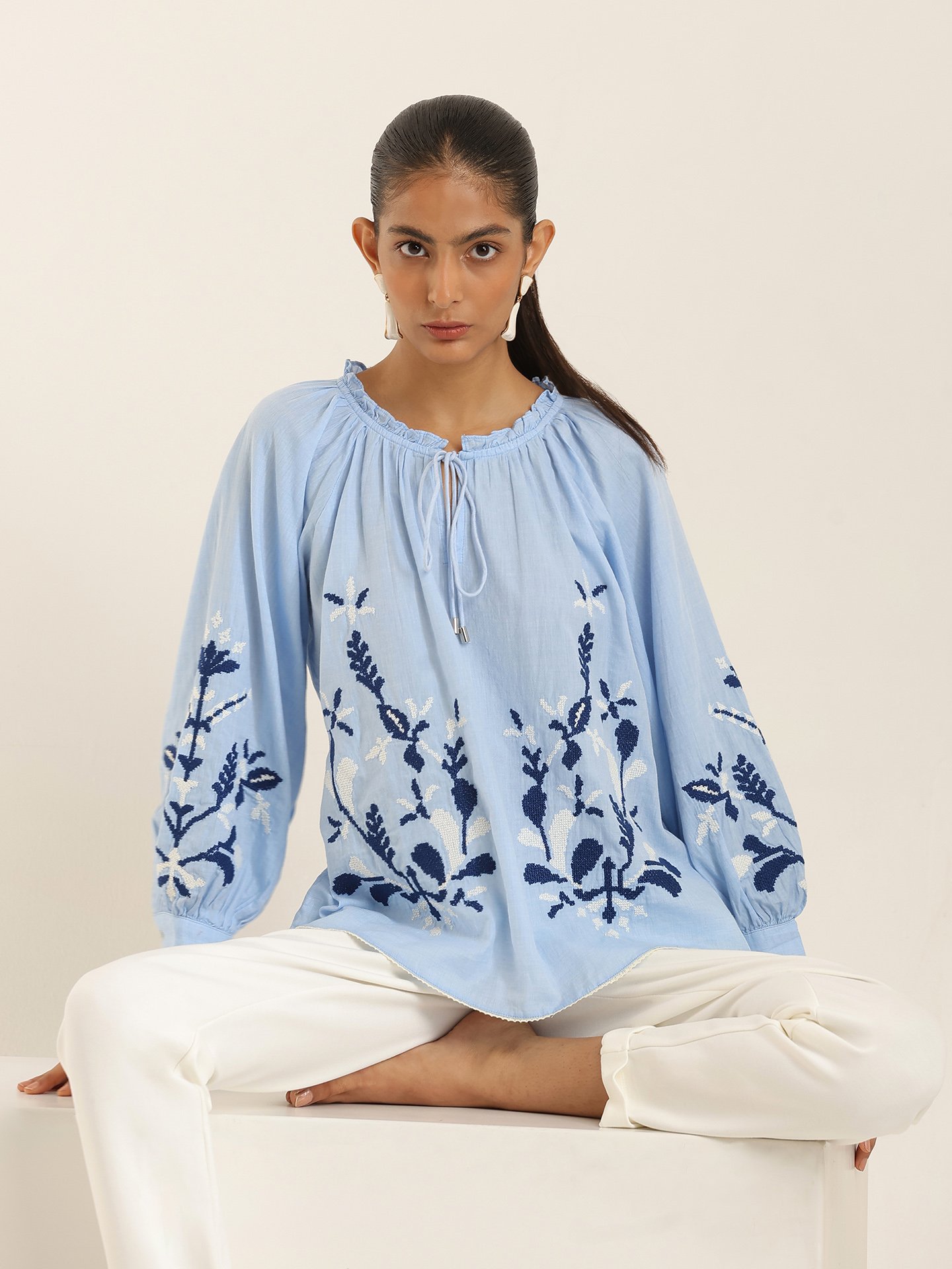 Powder Blue Penny Short Top