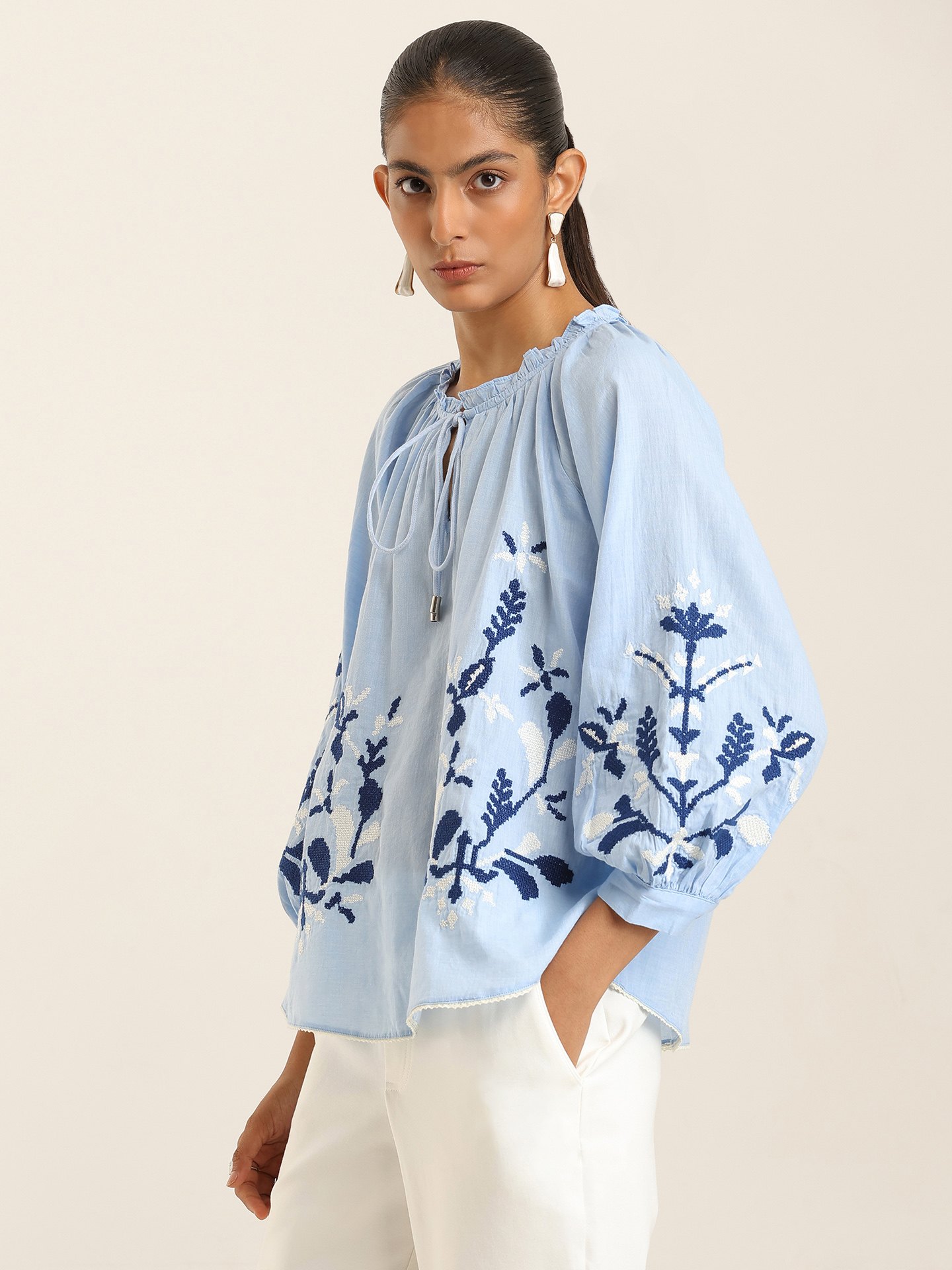 Powder Blue Penny Short Top