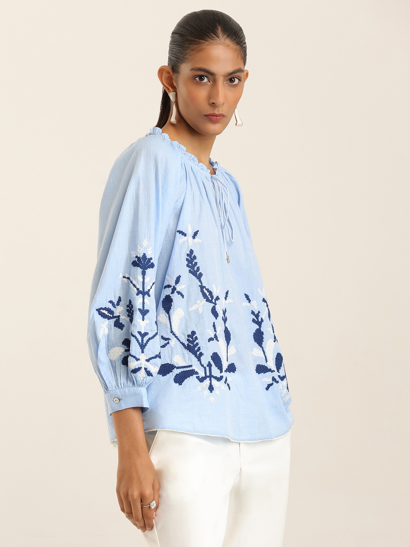 Powder Blue Penny Short Top