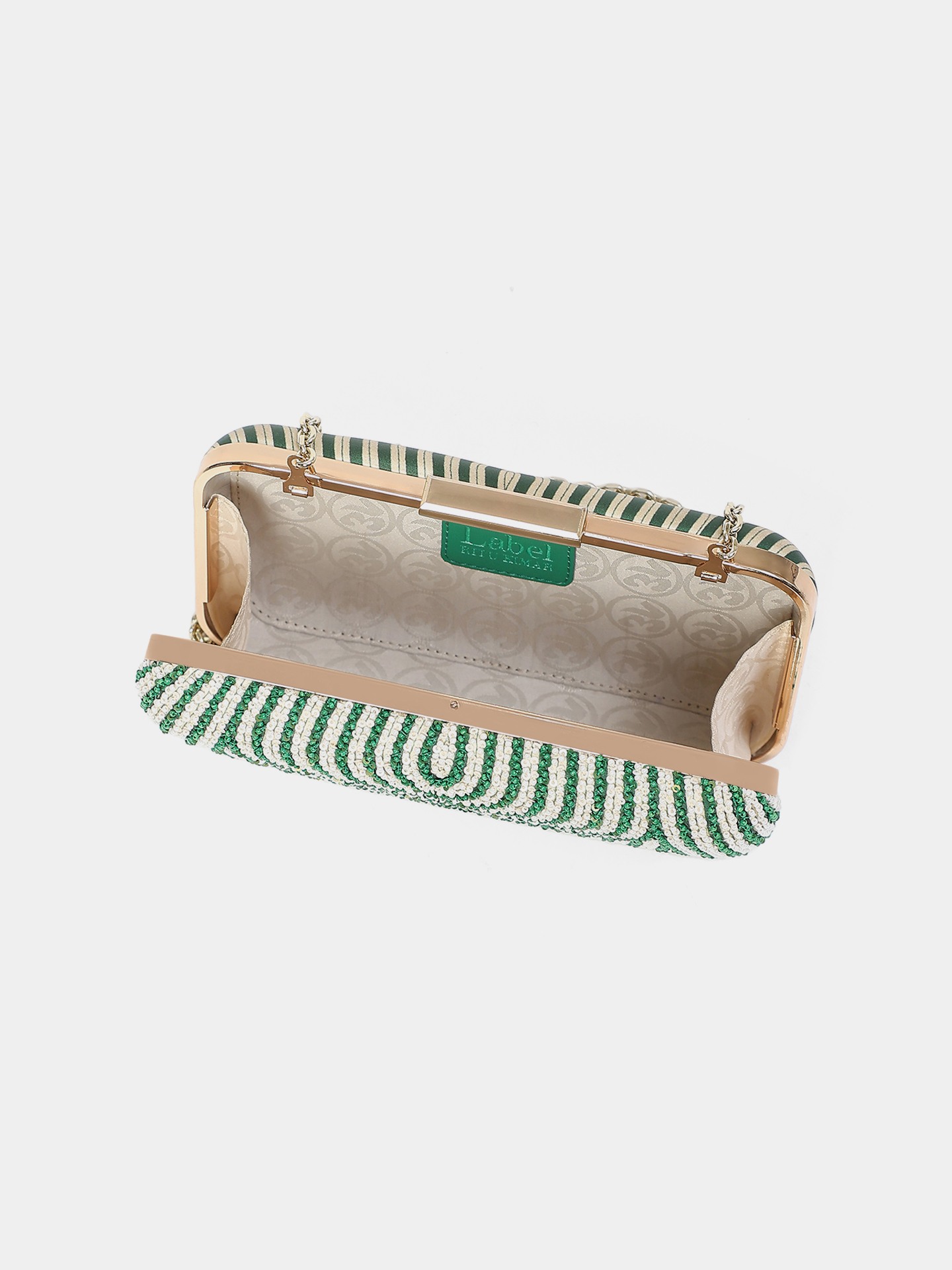 Green Ecru Kali  Clutch
