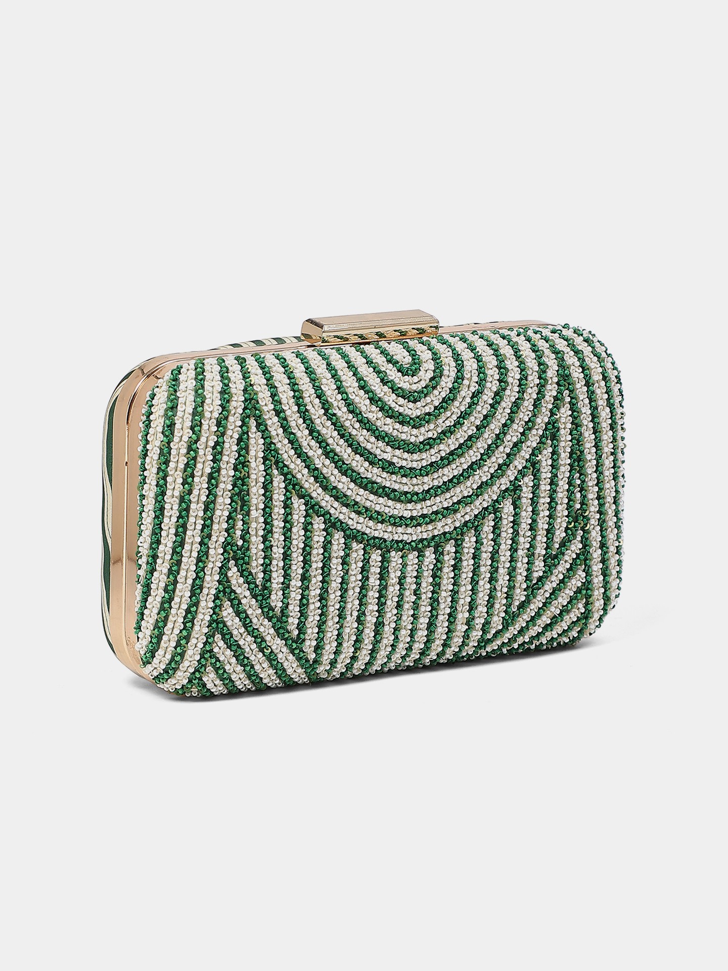 Green Ecru Kali  Clutch
