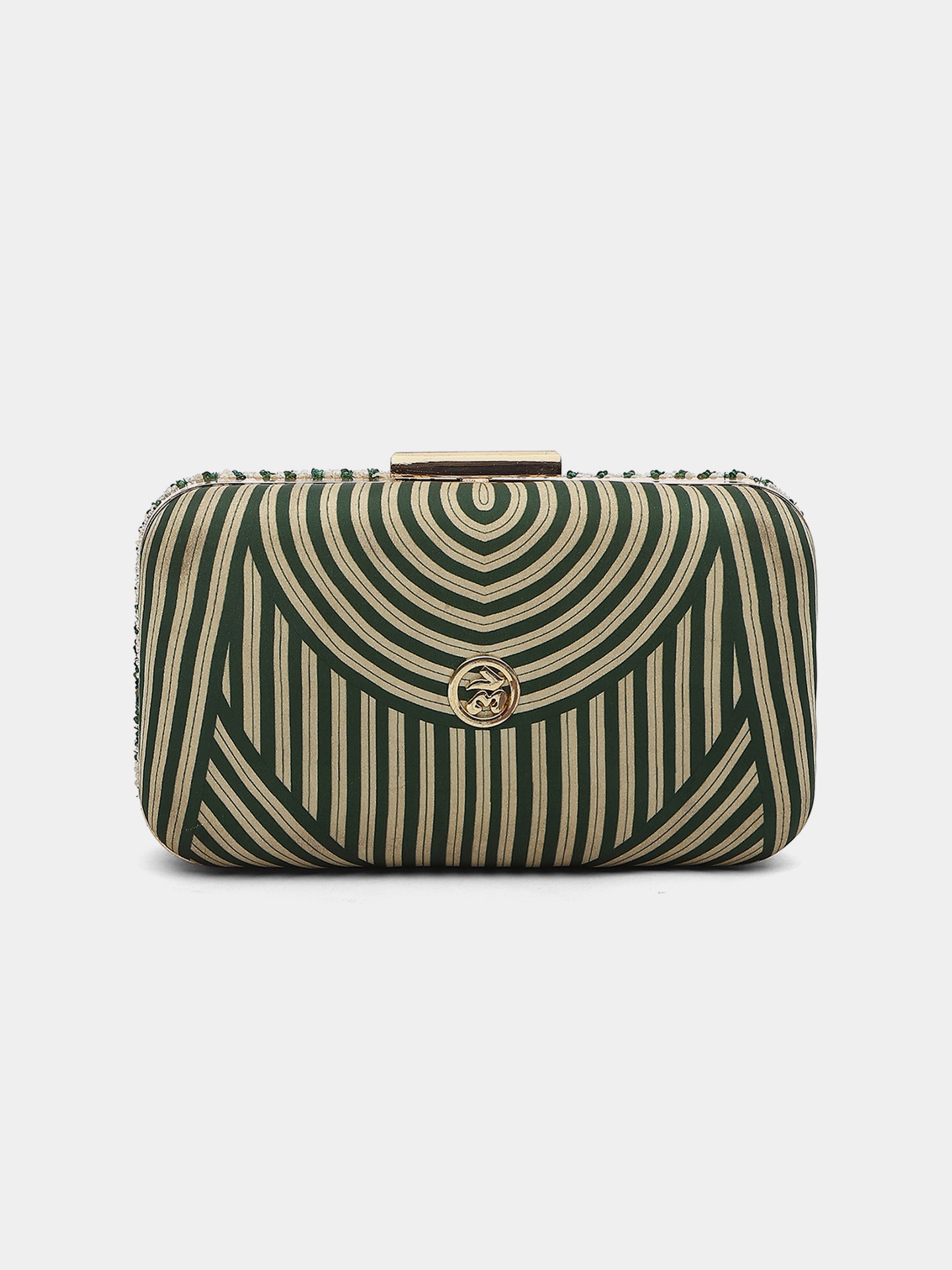 Green Ecru Kali  Clutch