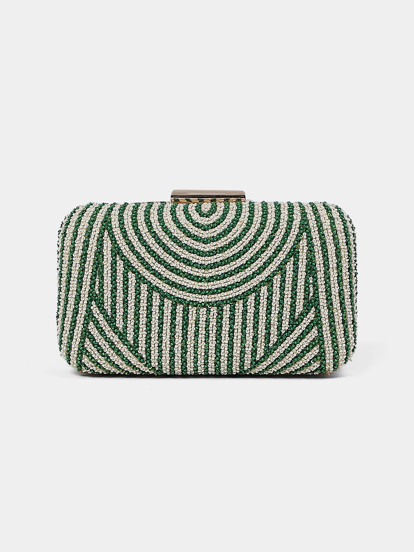 Green Ecru Kali  Clutch