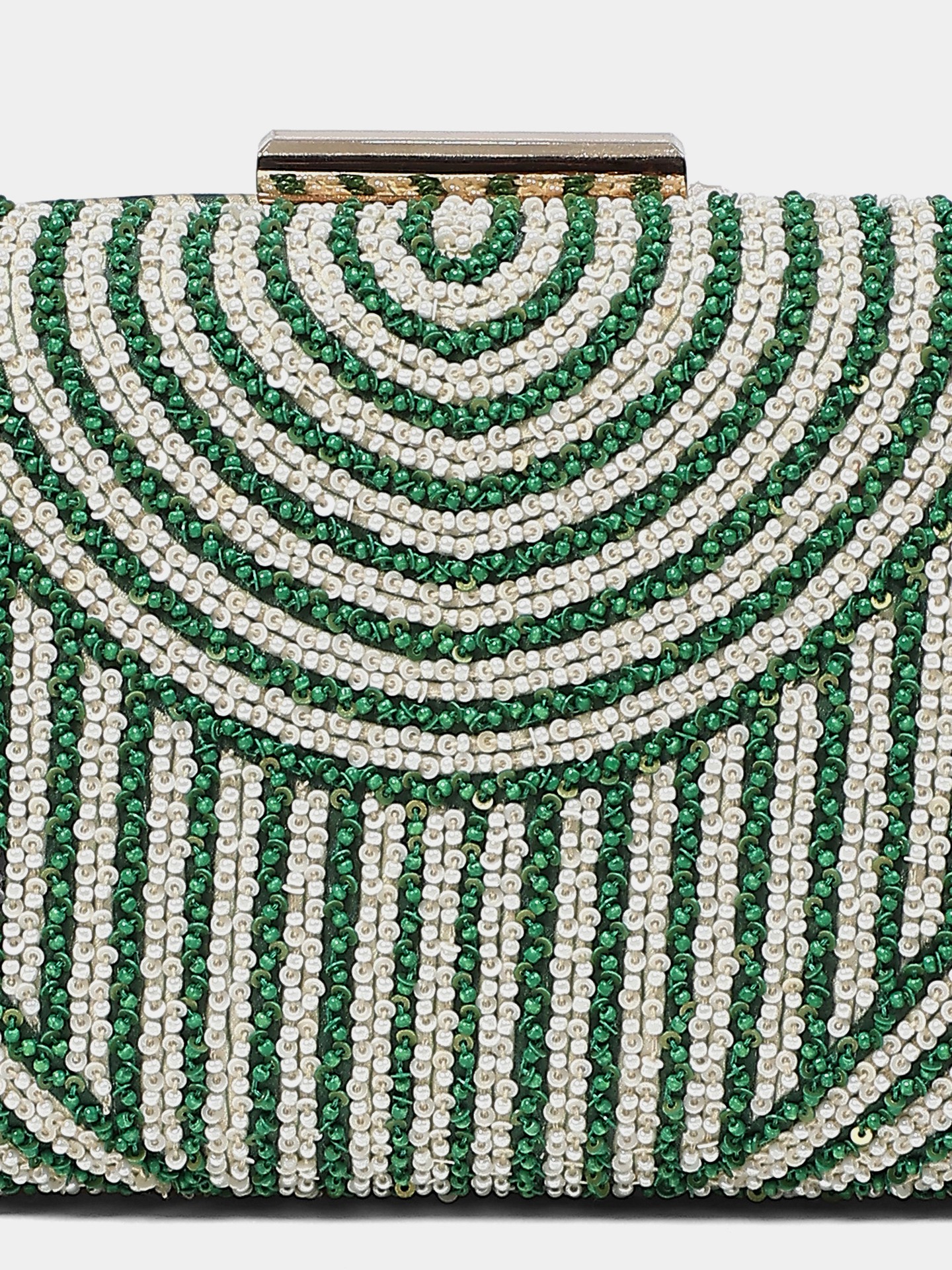 Green Ecru Kali  Clutch