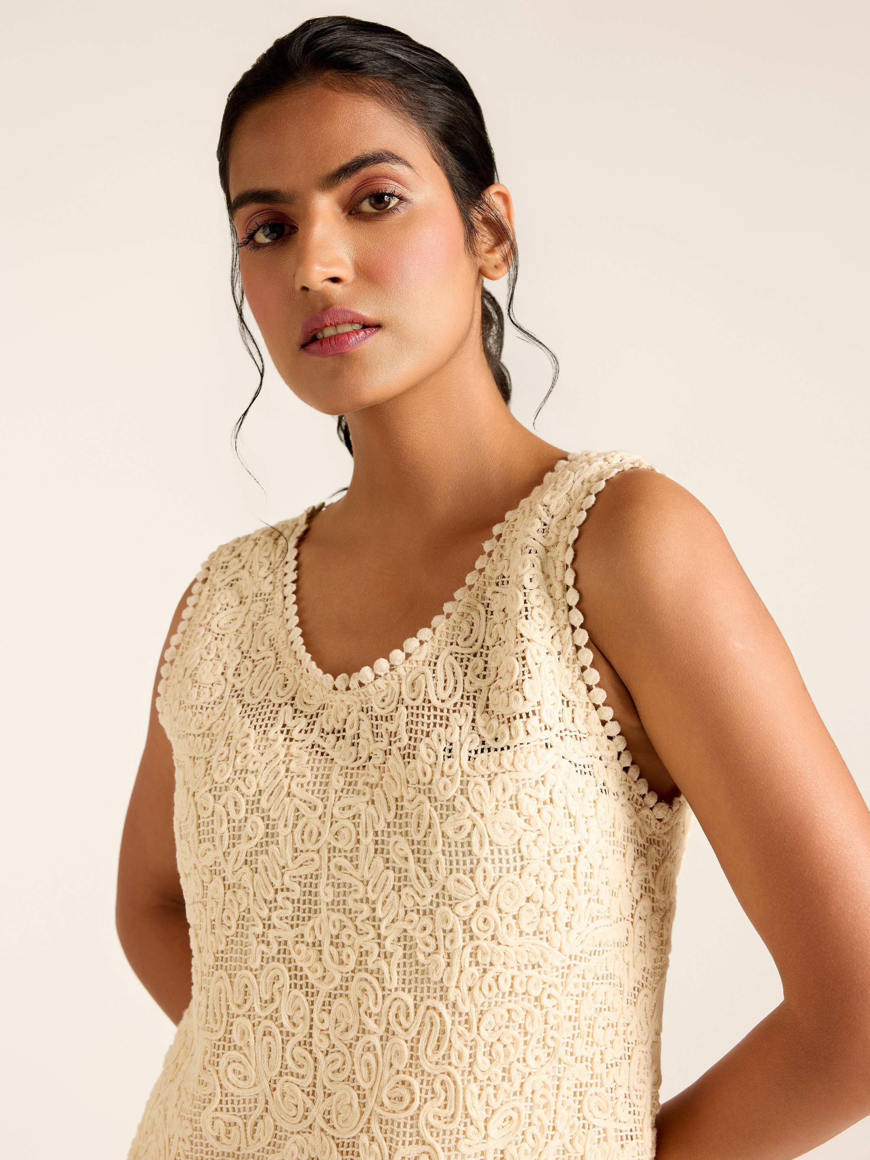 Ecru Beau Short Dress