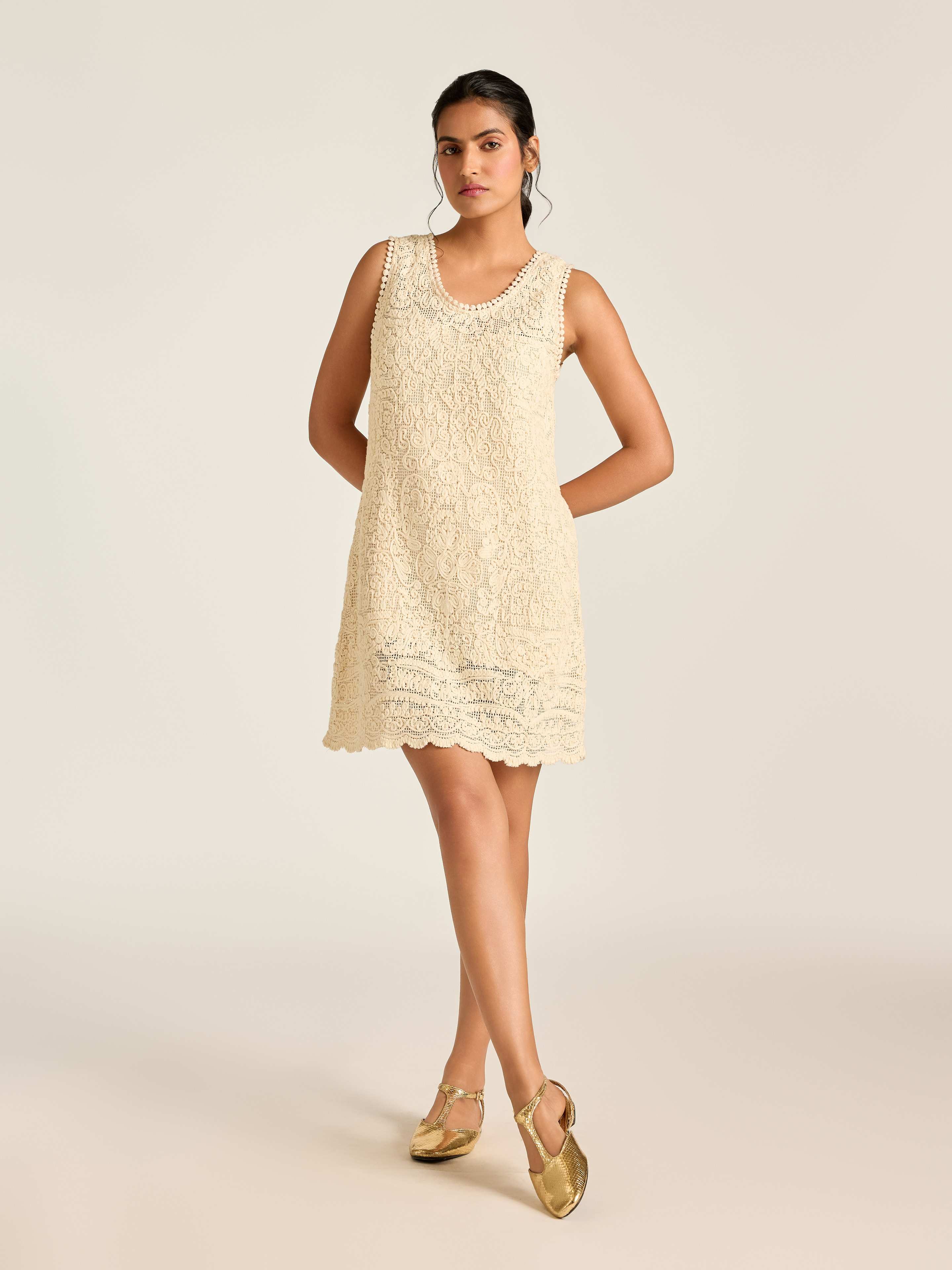 Ecru Beau Short Dress
