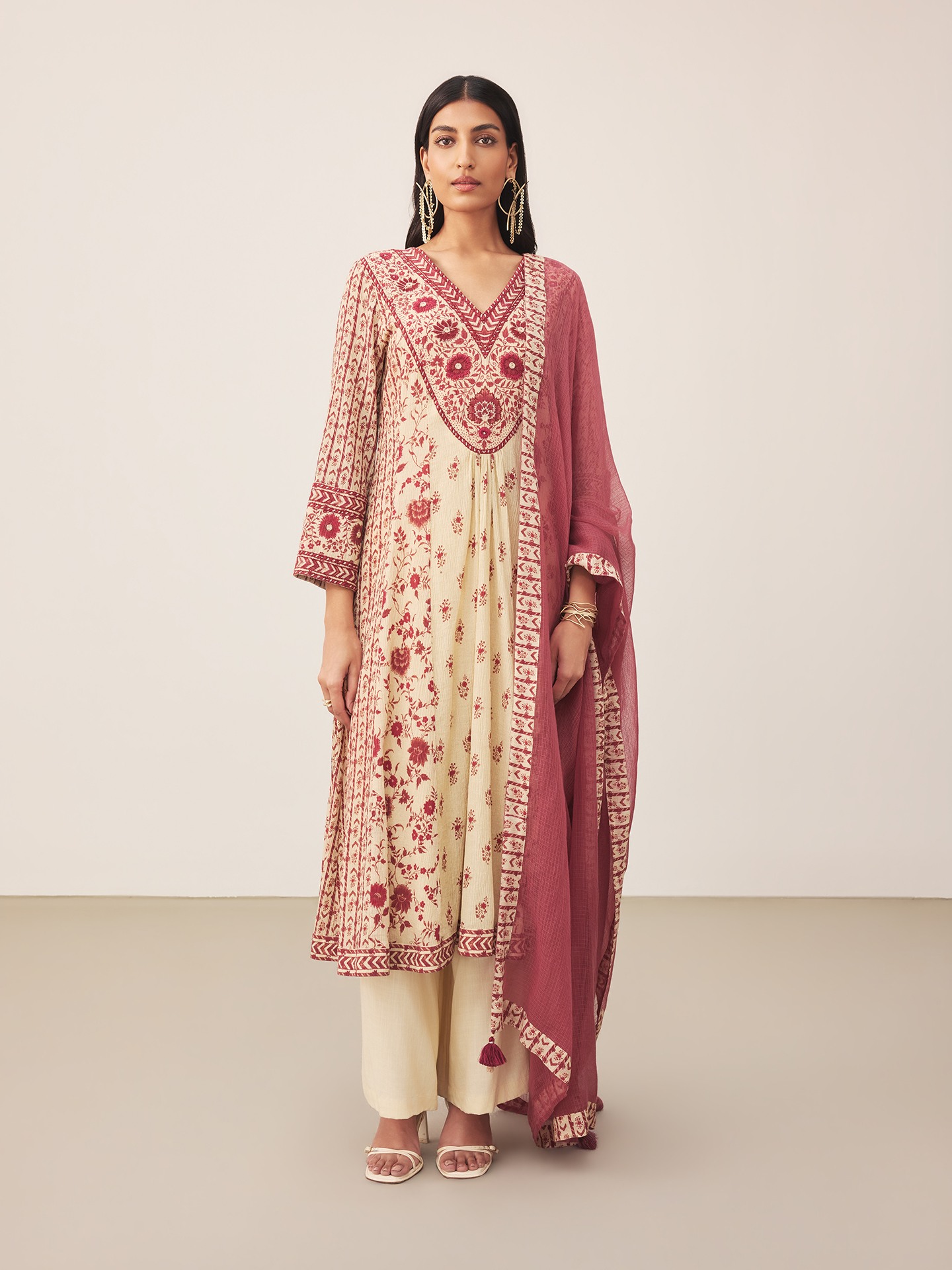 Red Bohemian Suit Set