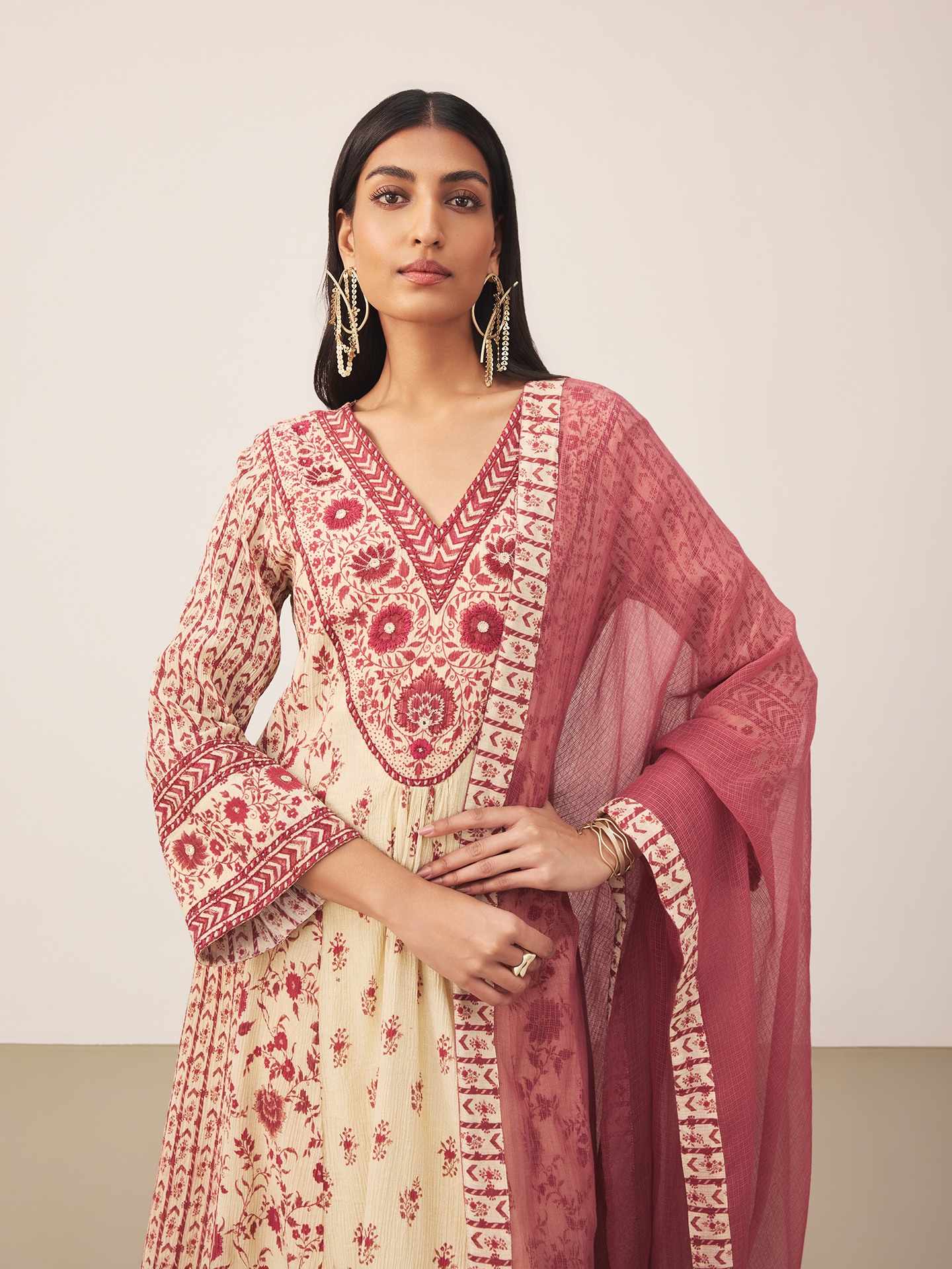 Red Bohemian Suit Set