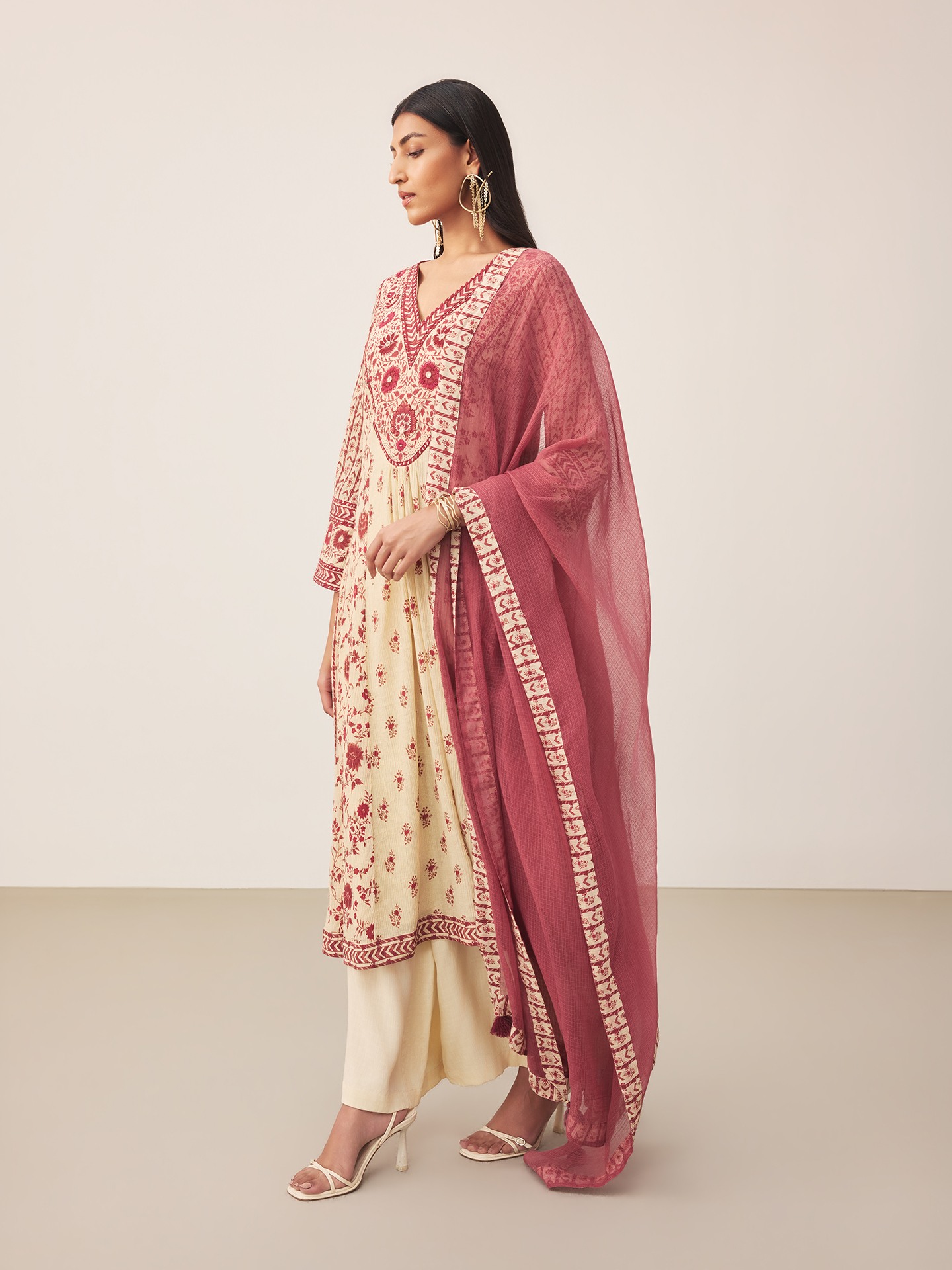 Red Bohemian Suit Set