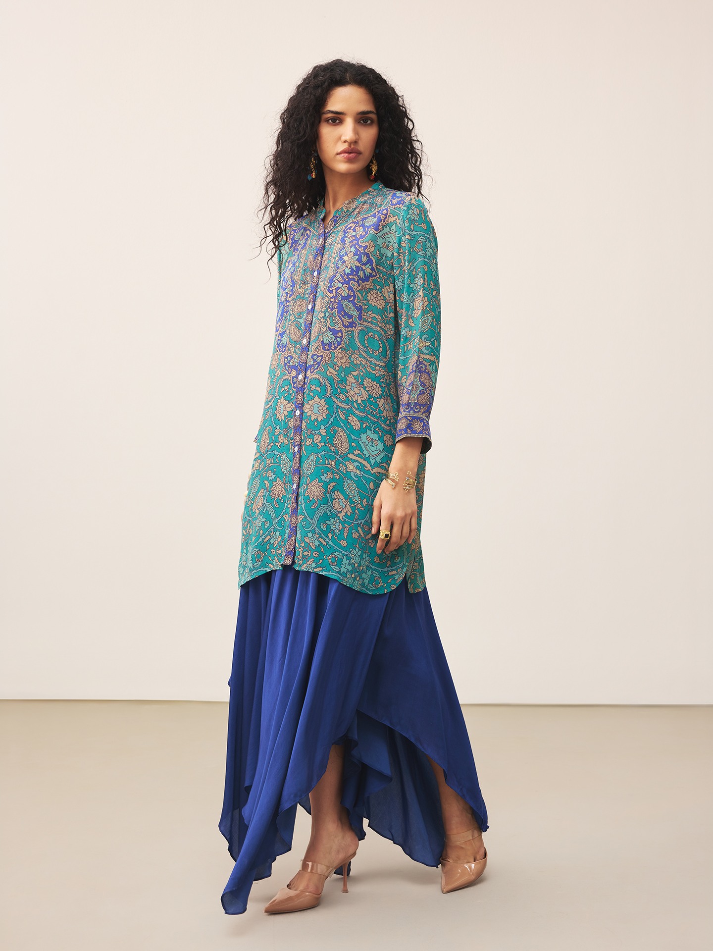 Teal Sonmarg Kurta
