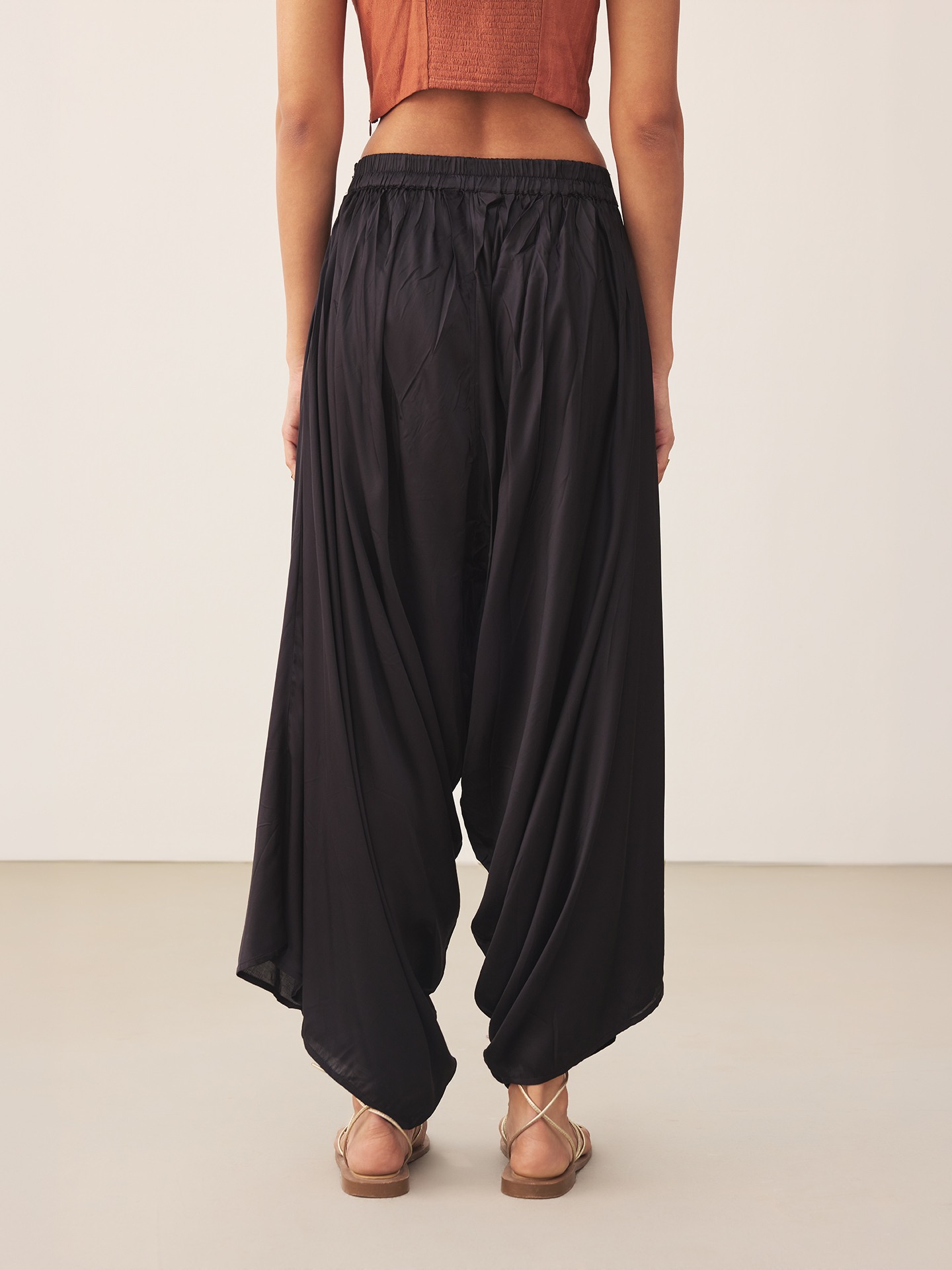 Black Cowl Pants