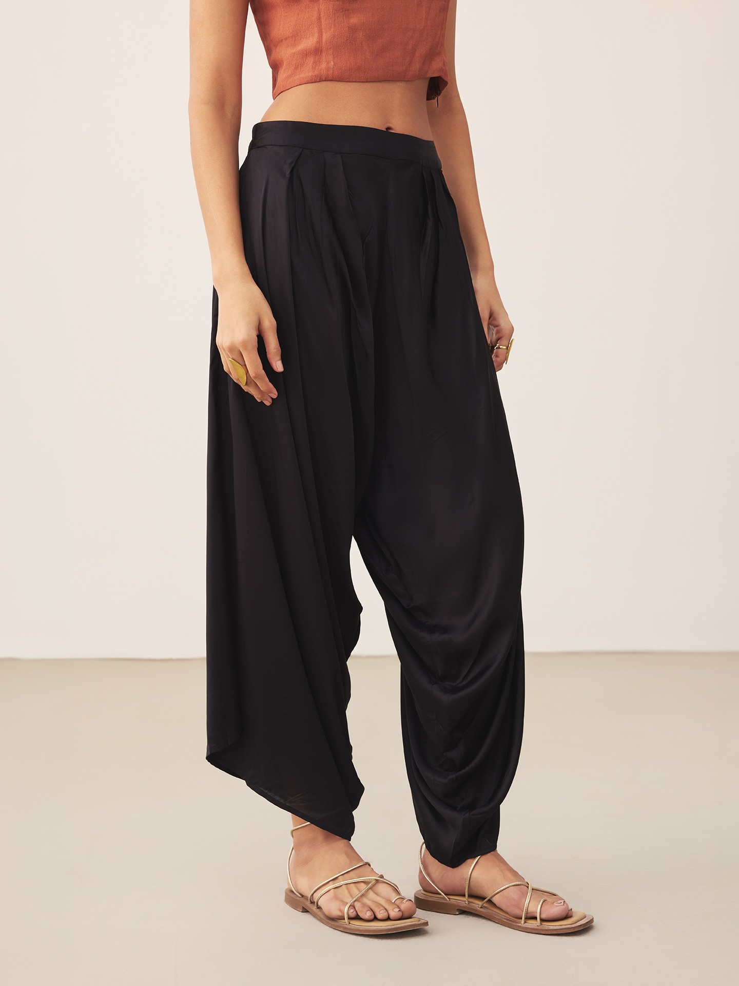 Black Cowl Pants