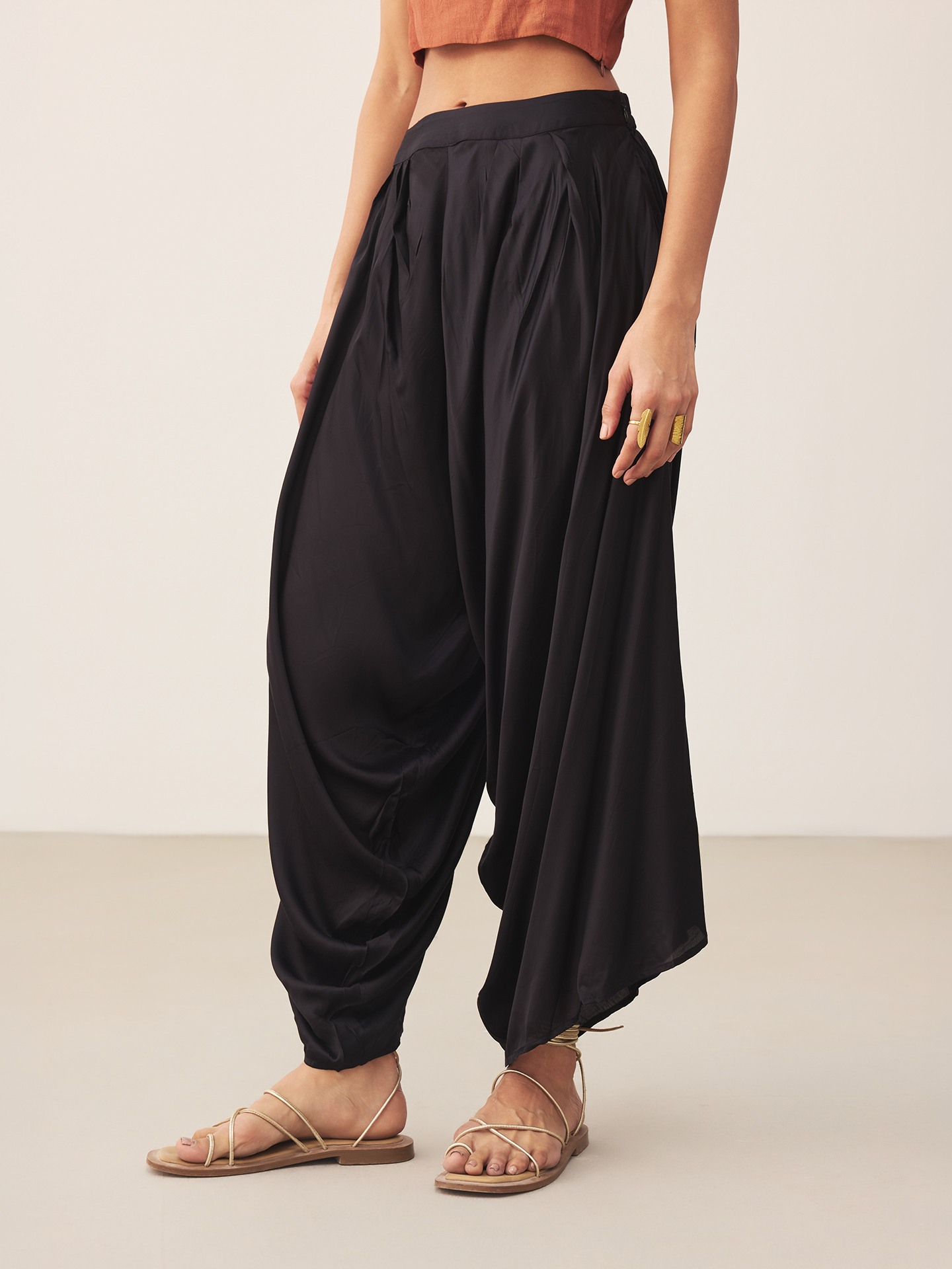Black Cowl Pants