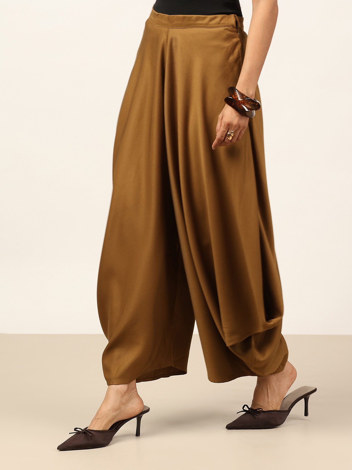 Khaki Green Cowl Pants