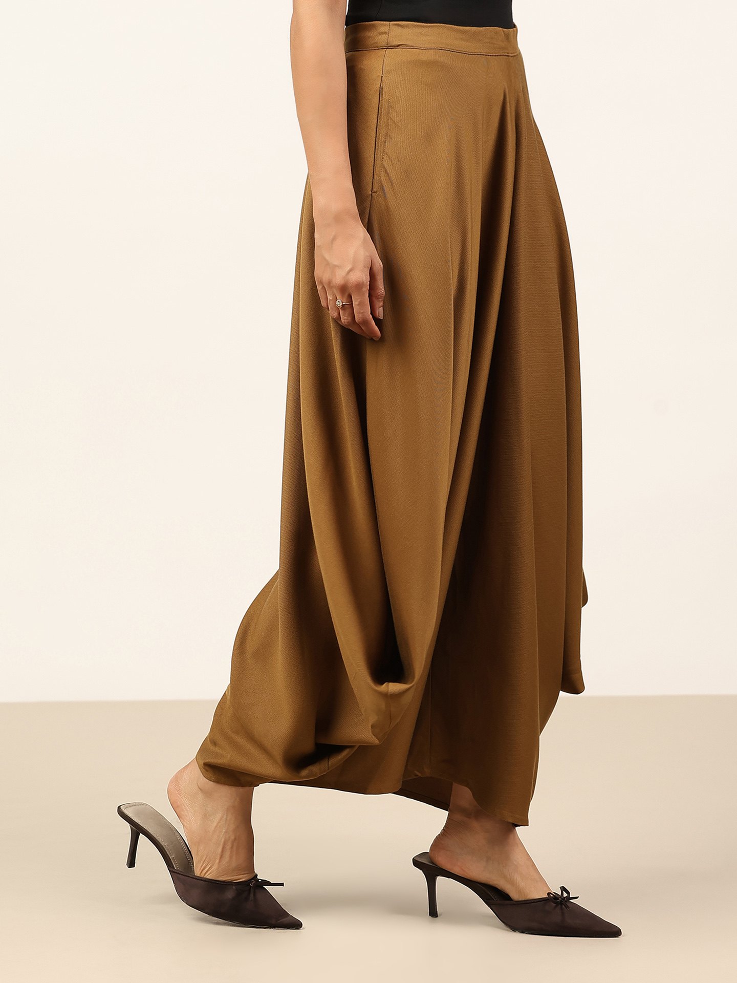Khaki Green Cowl Pants