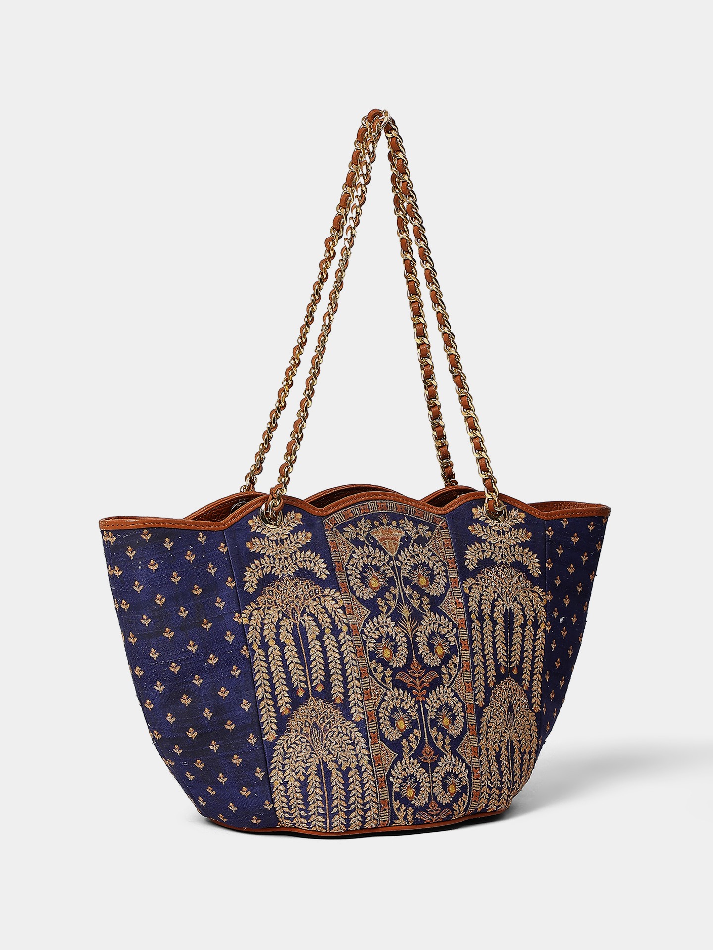 Indigo Gold Pattachitraa Handbag