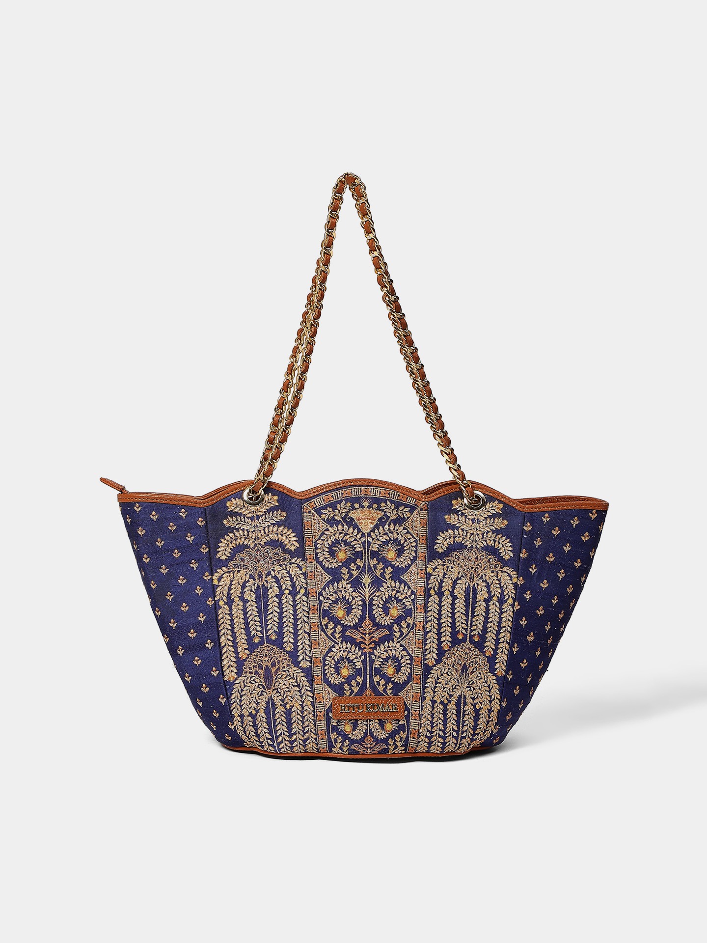 Indigo Gold Pattachitraa Handbag