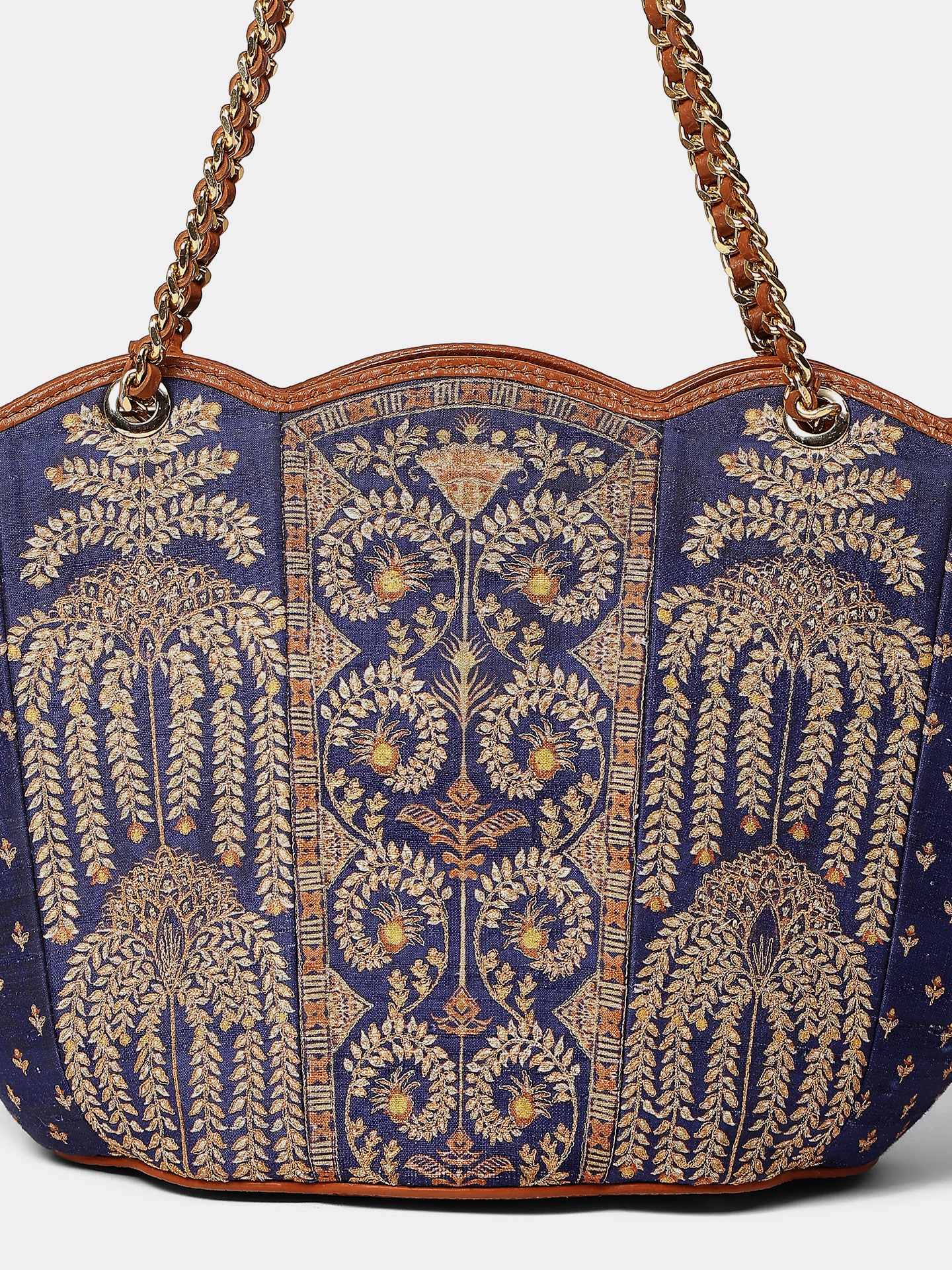 Indigo Gold Pattachitraa Handbag