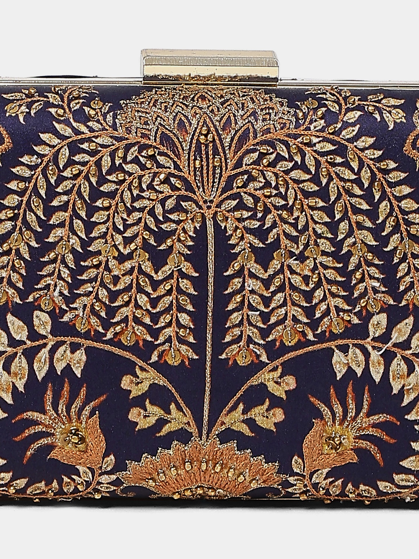 Indigo Gold Pattachitraa Clutch