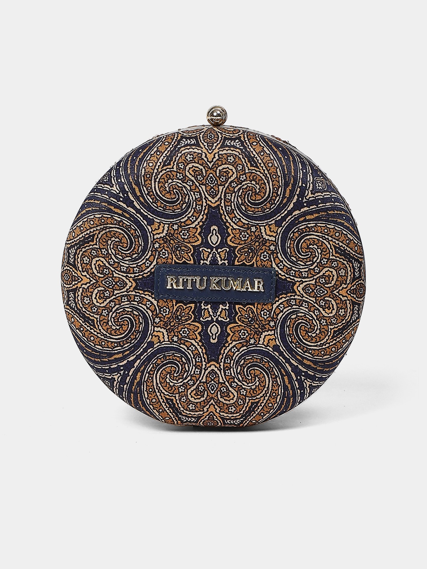 Navy Blue Jamawar Clutch