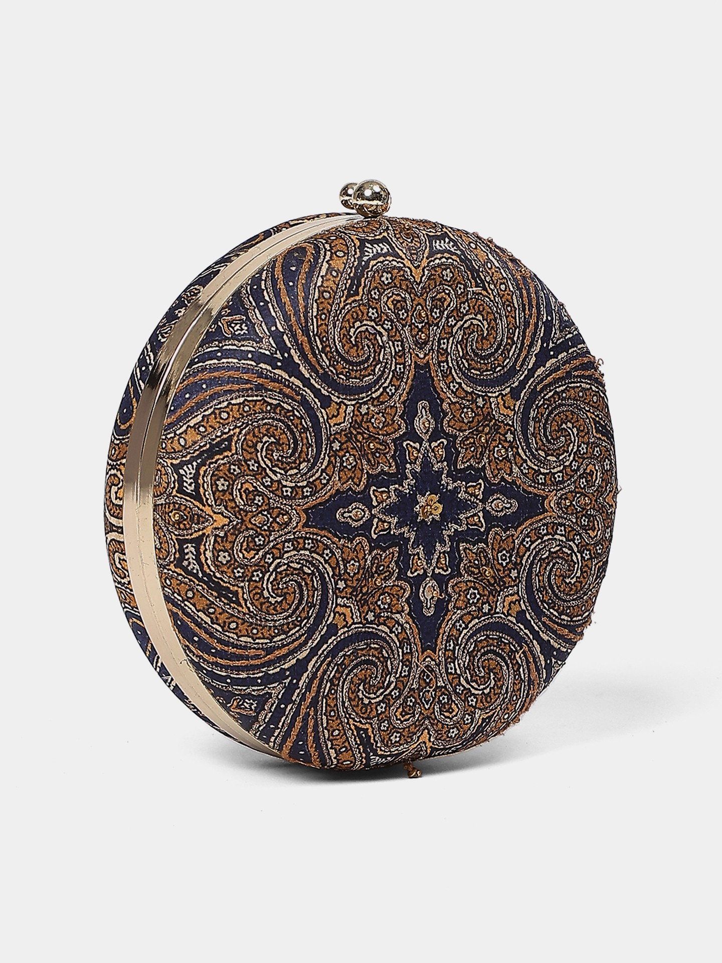 Navy Blue Jamawar Clutch