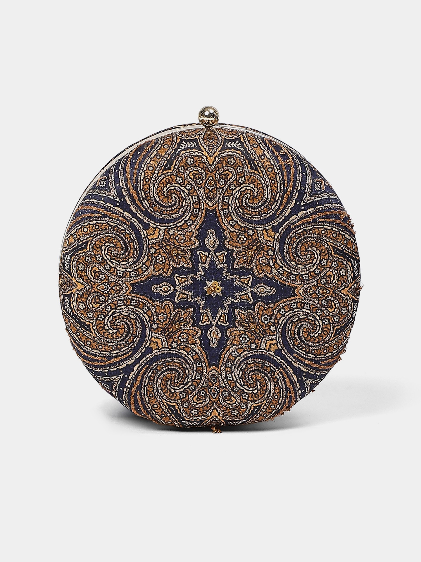 Navy Blue Jamawar Clutch