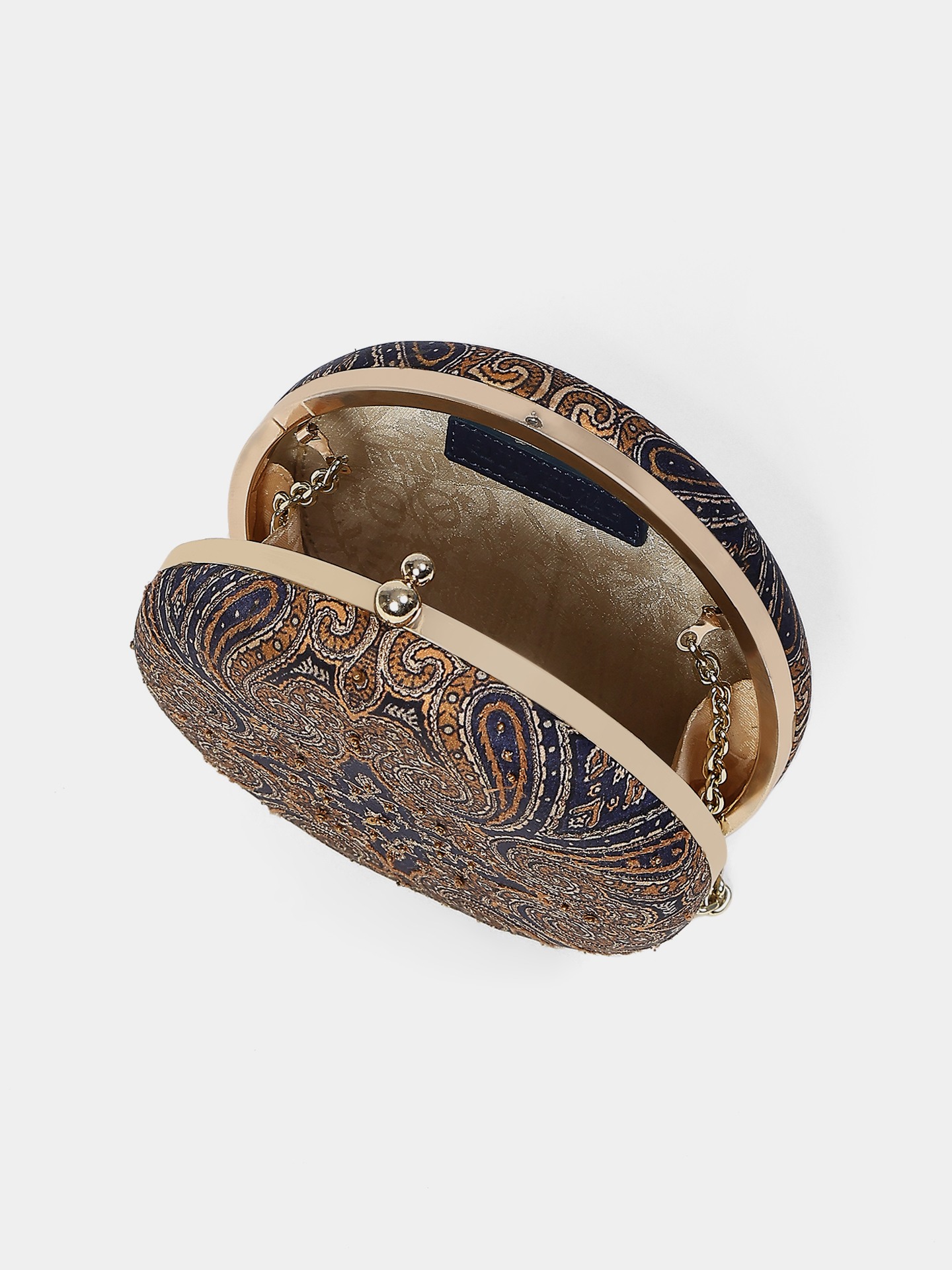 Navy Blue Jamawar Clutch