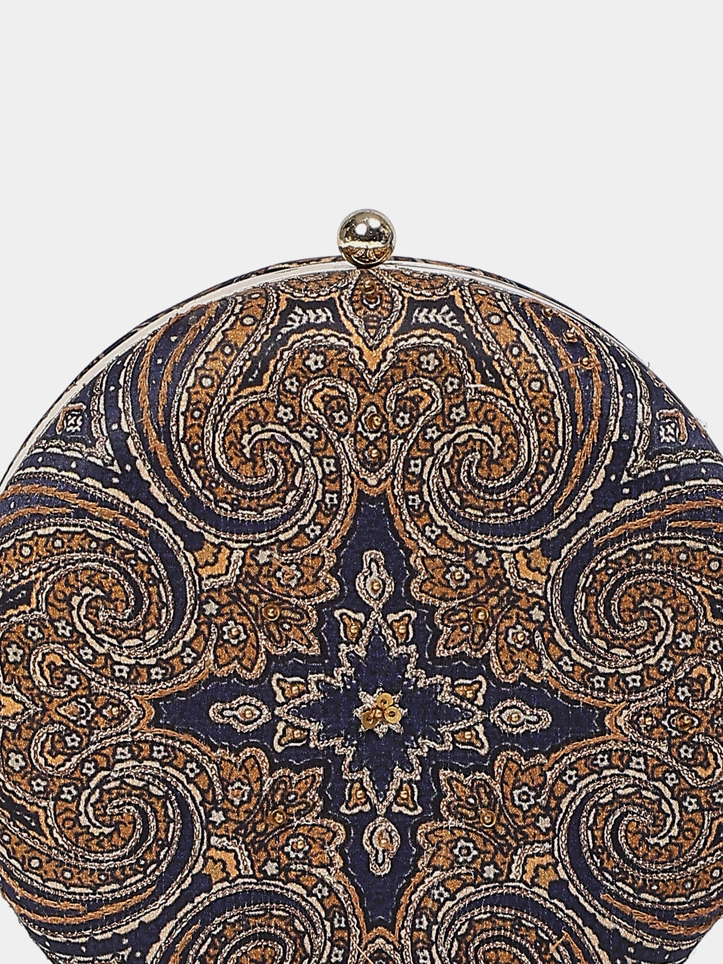 Navy Blue Jamawar Clutch