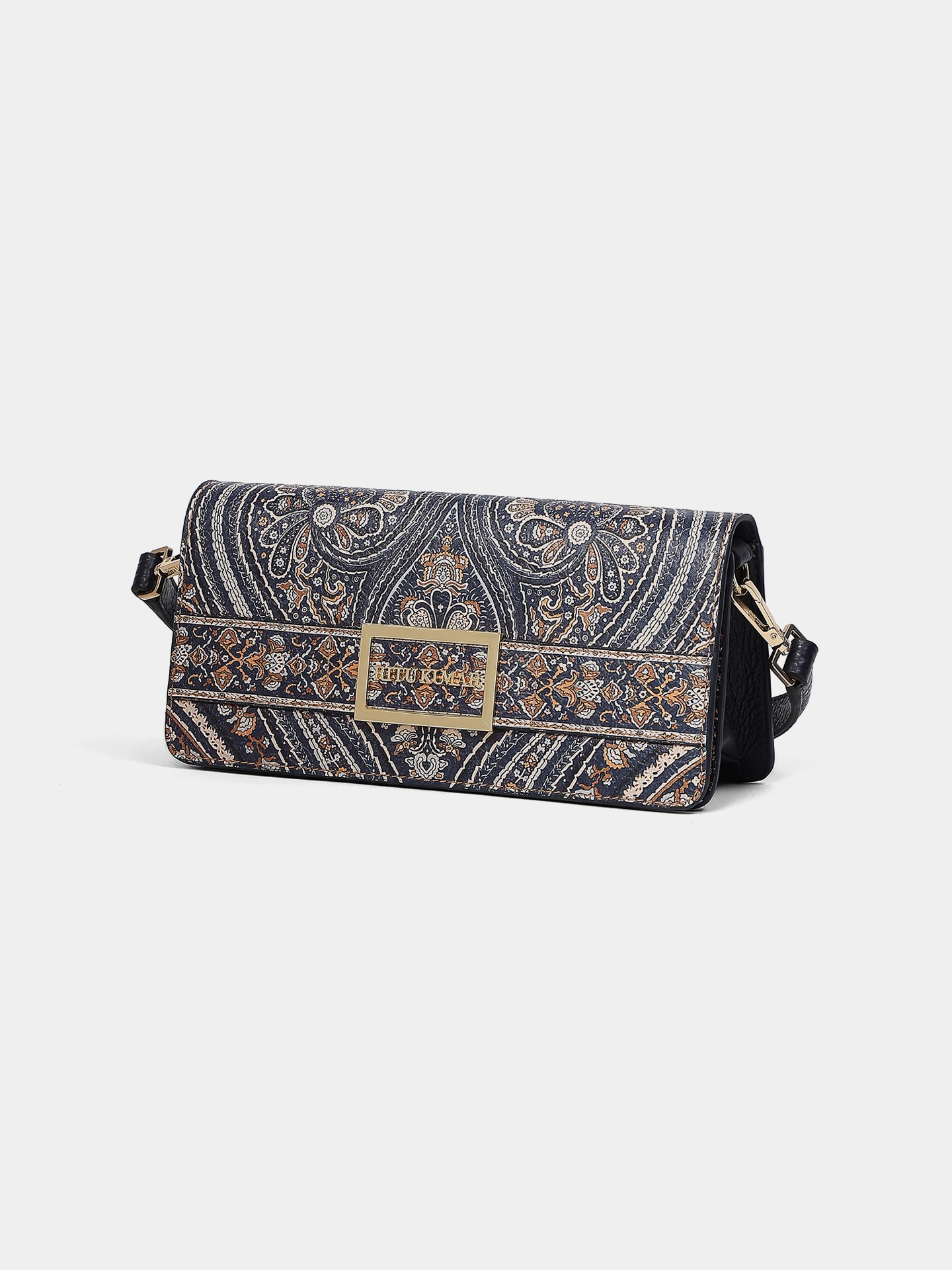 Navy Blue Jamawar Sling Bag
