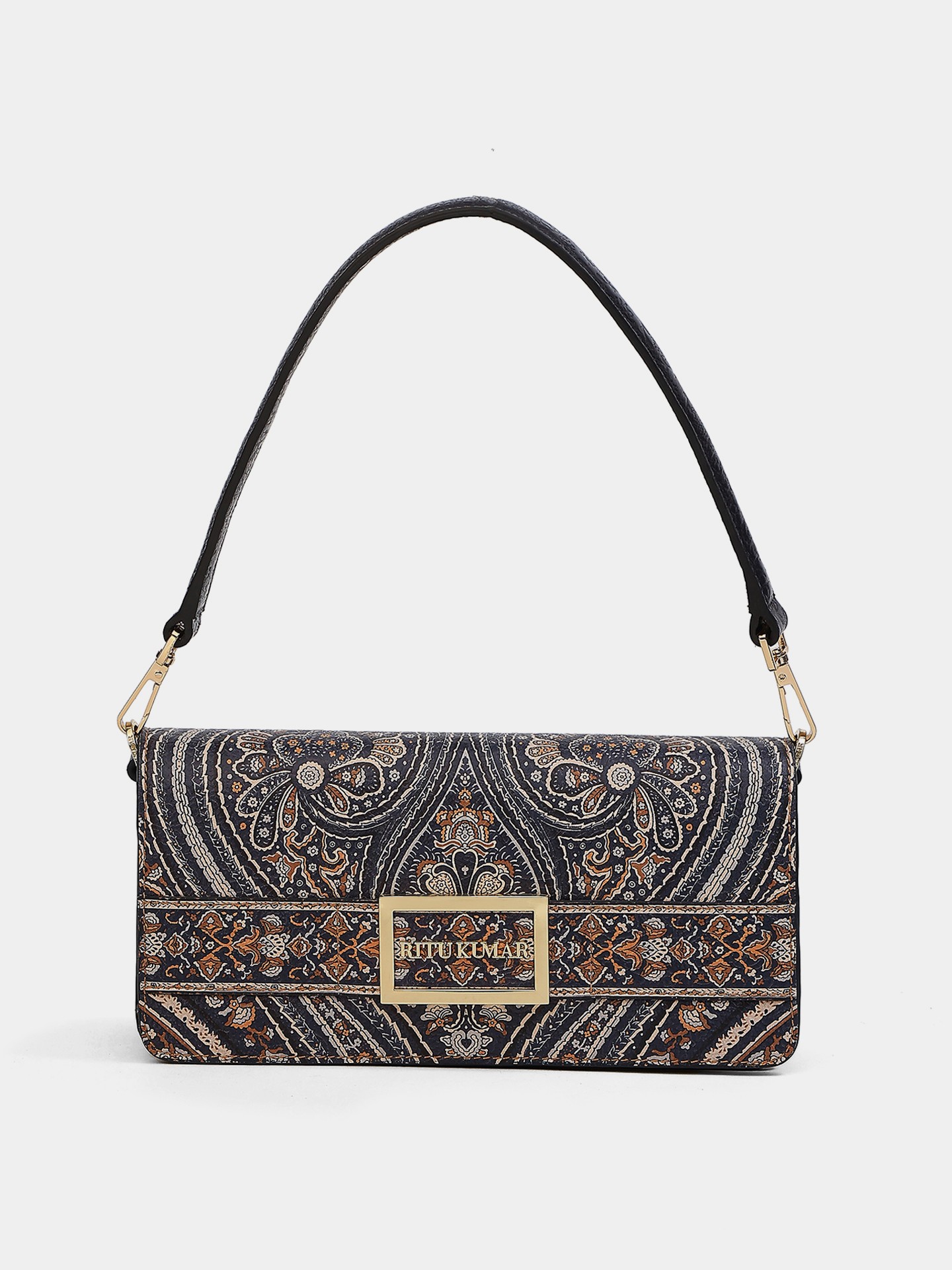 Navy Blue Jamawar Sling Bag