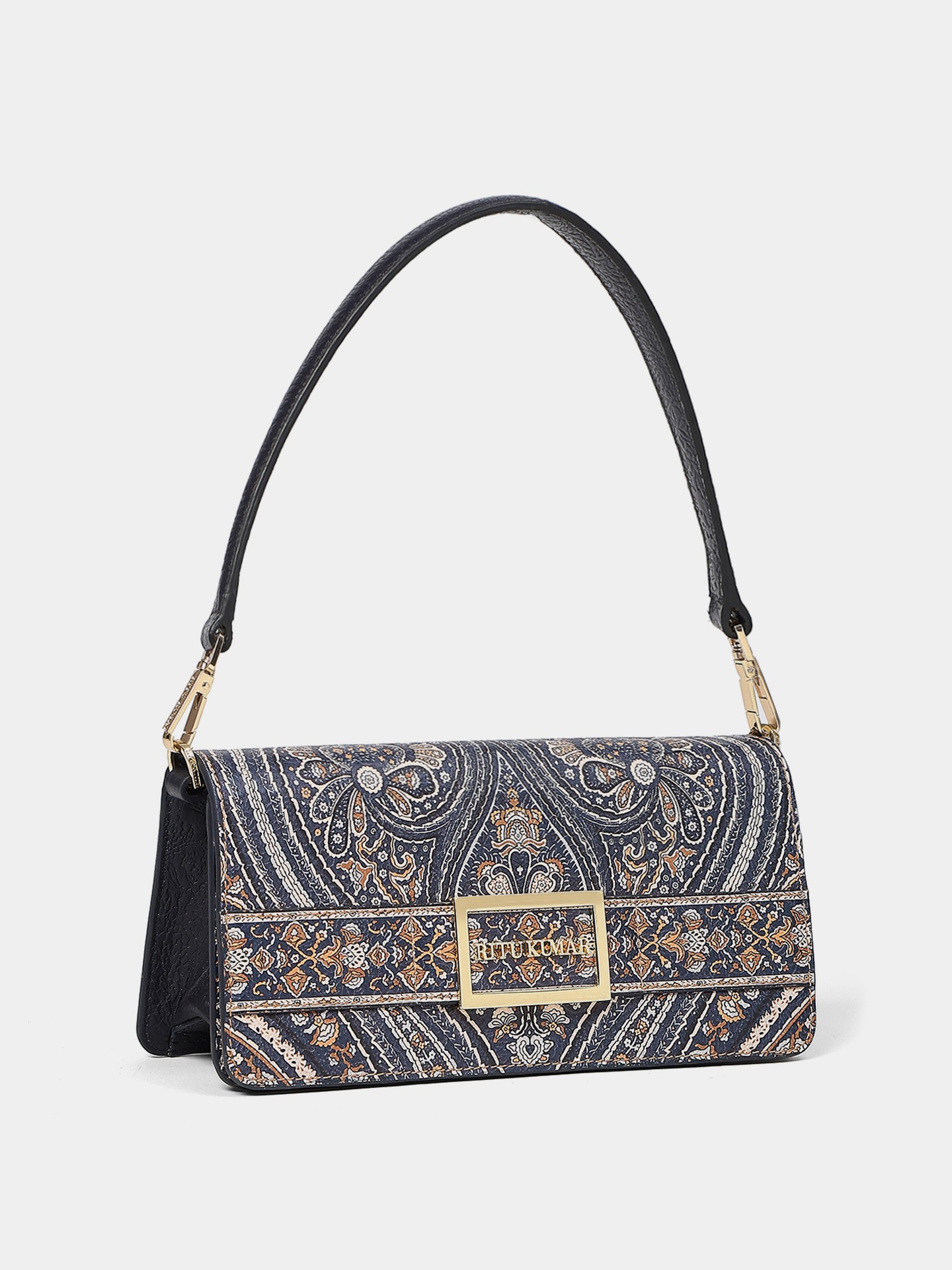 Navy Blue Jamawar Sling Bag