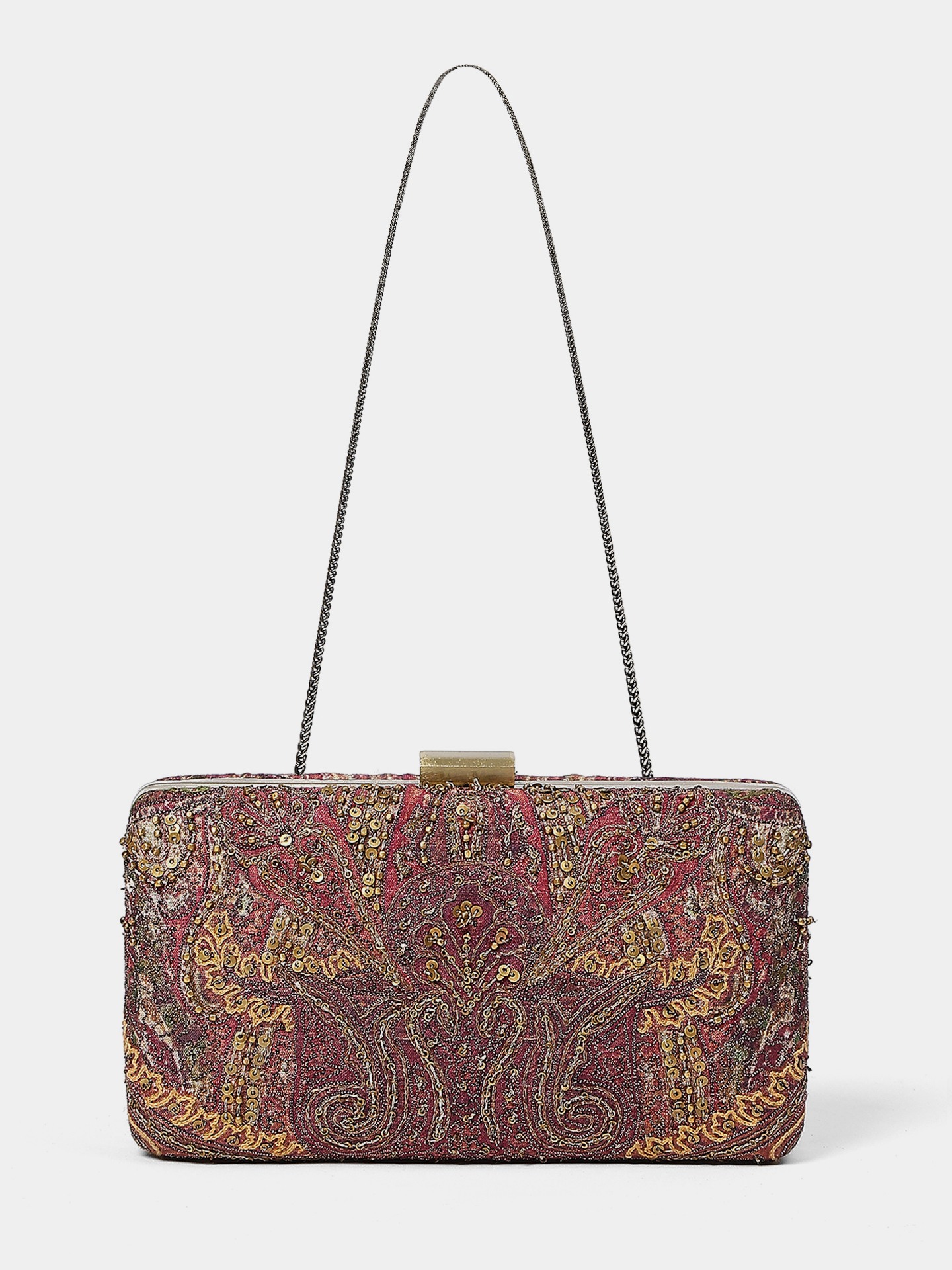 Burgundy Jivaa Clutch