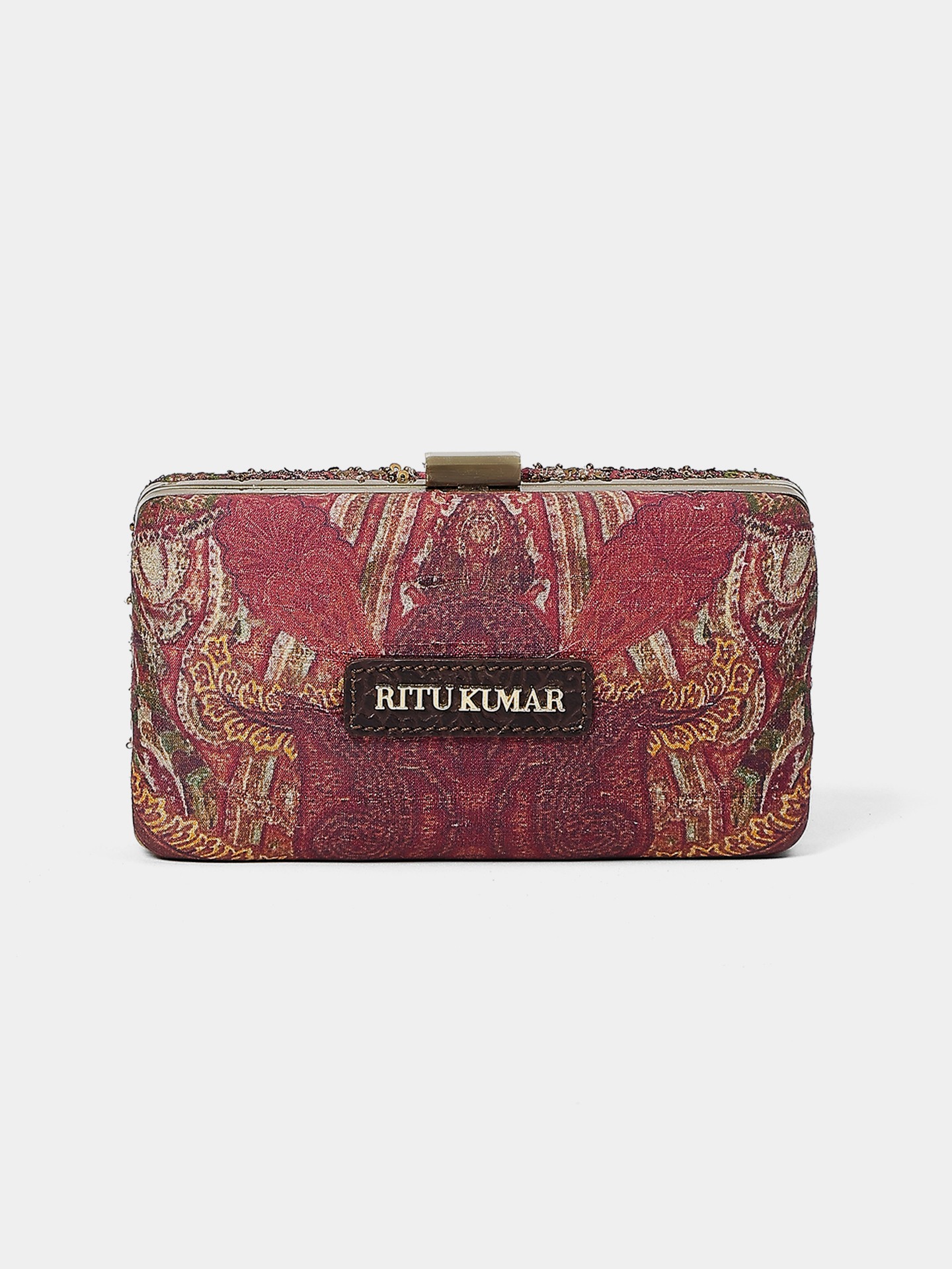 Burgundy Jivaa Clutch