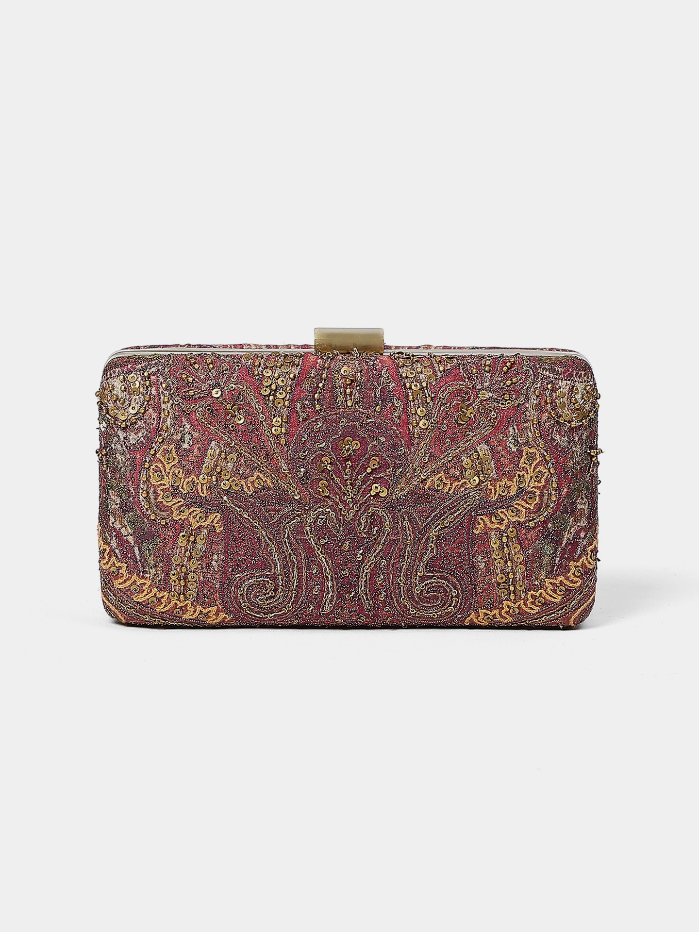 Burgundy Jivaa Clutch
