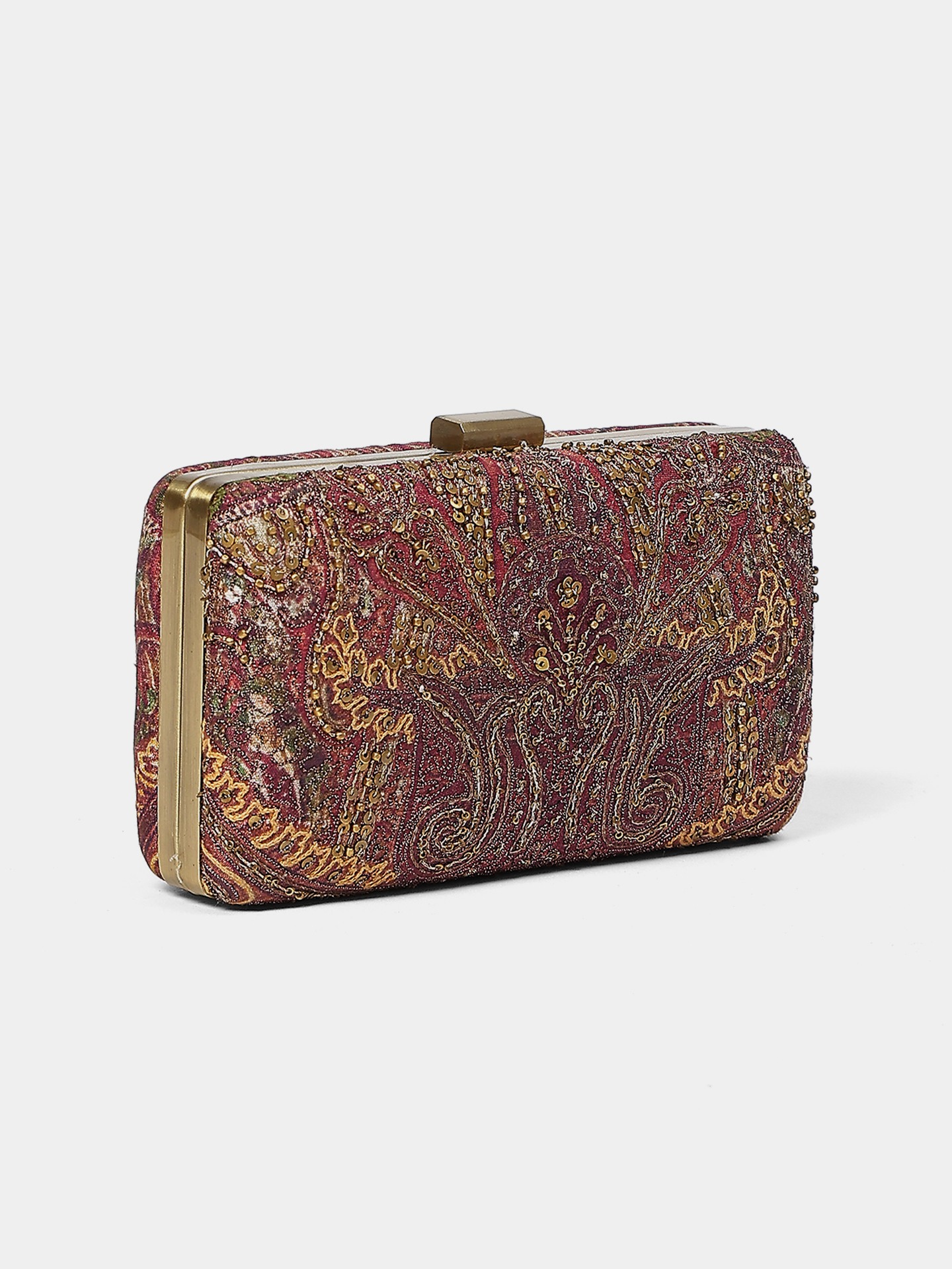 Burgundy Jivaa Clutch