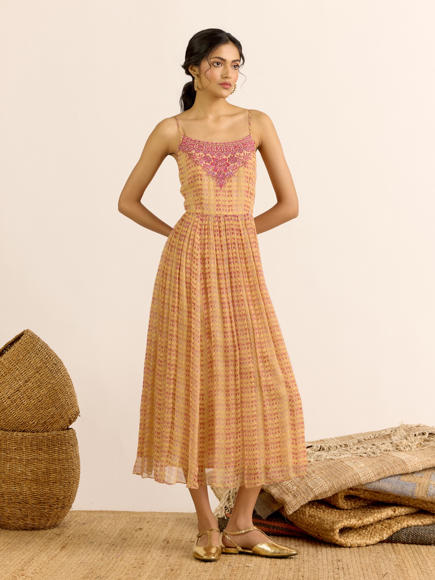 Beige Mia Long Dress