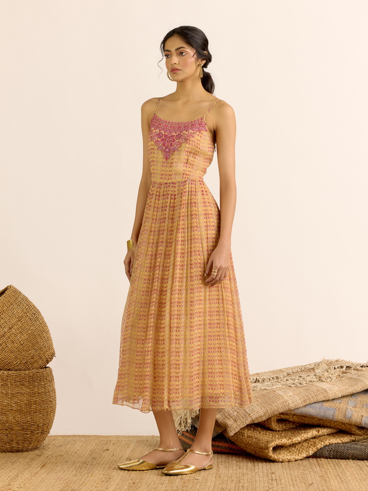 Beige Mia Long Dress