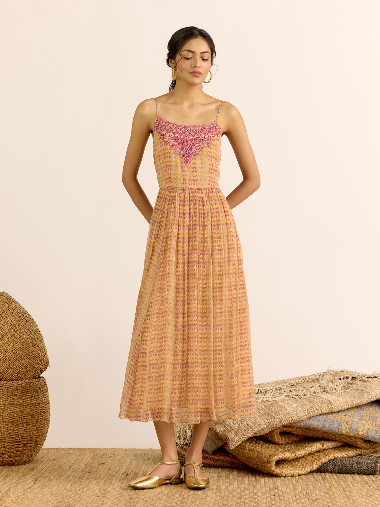 Beige Mia Long Dress