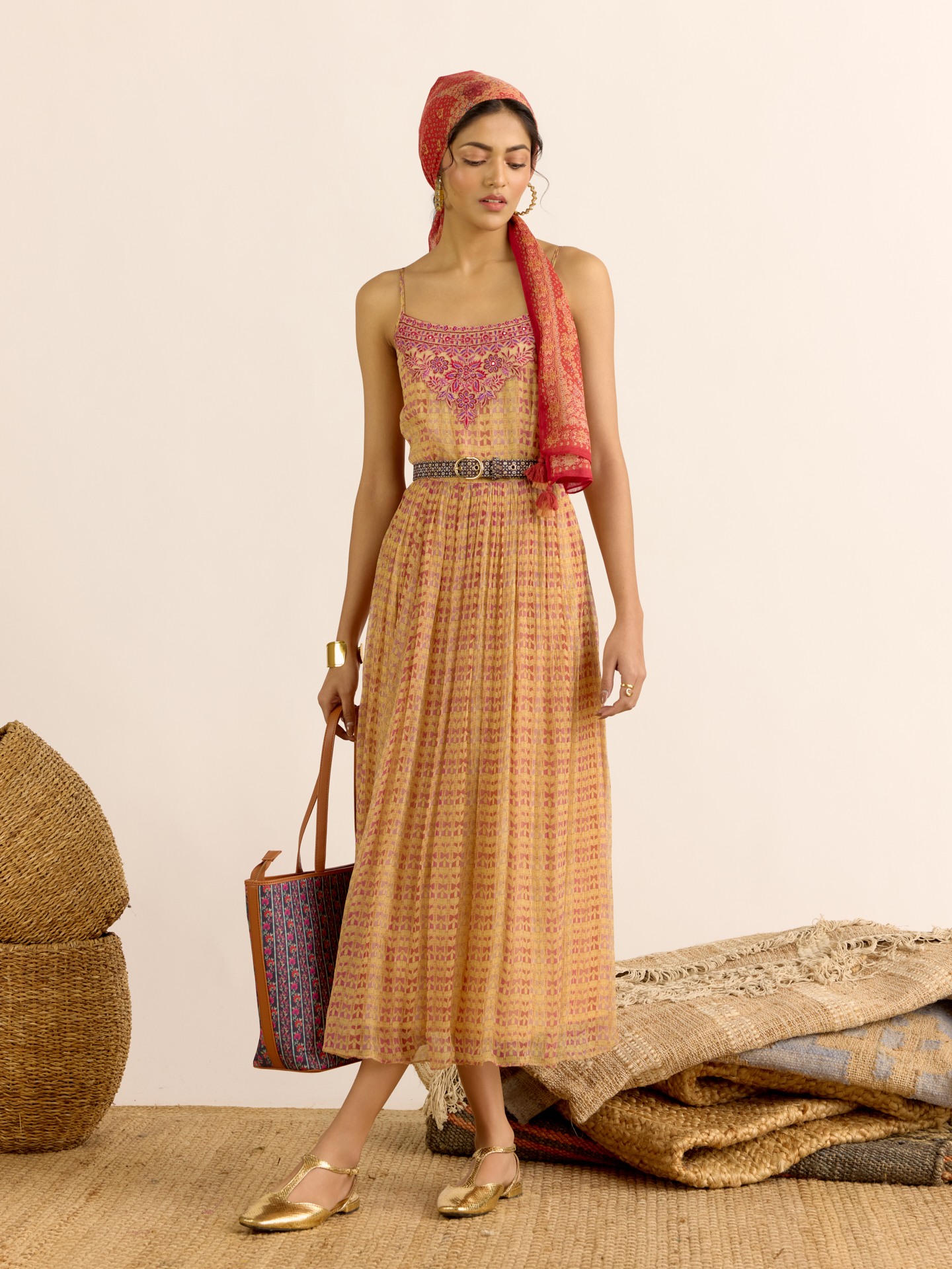 Beige Mia Long Dress