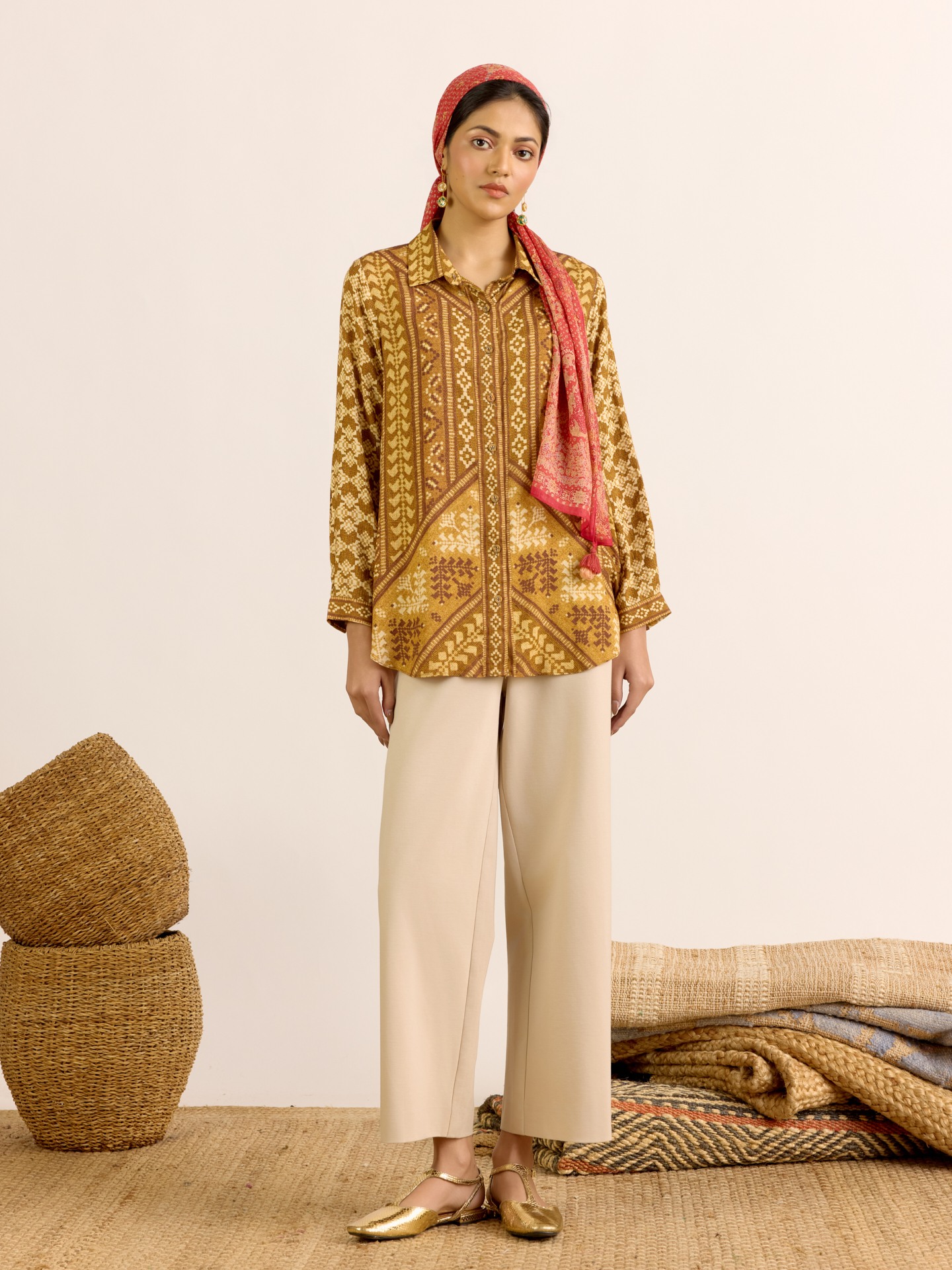 Khaki Swarnam Shirt