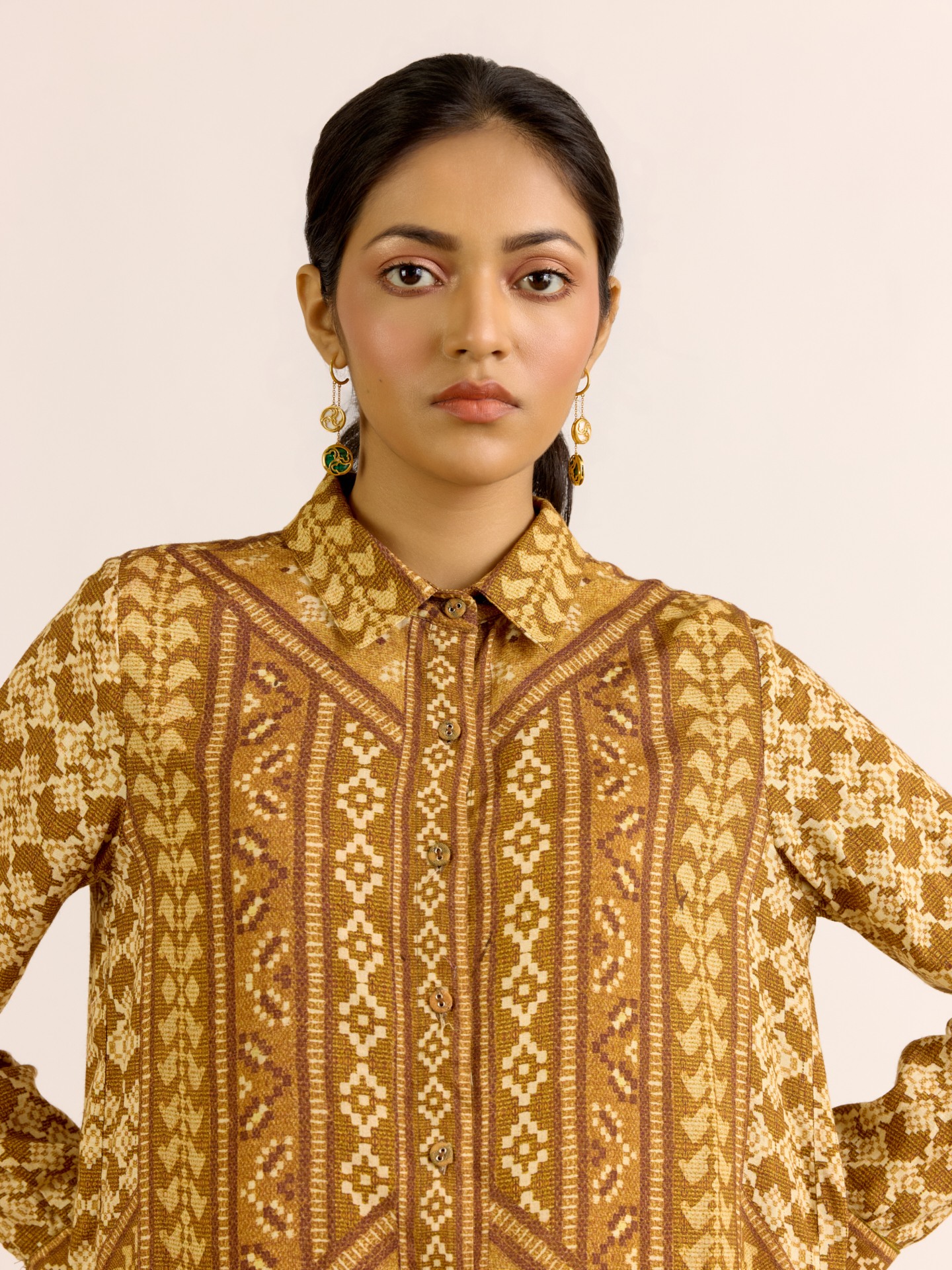 Khaki Swarnam Shirt