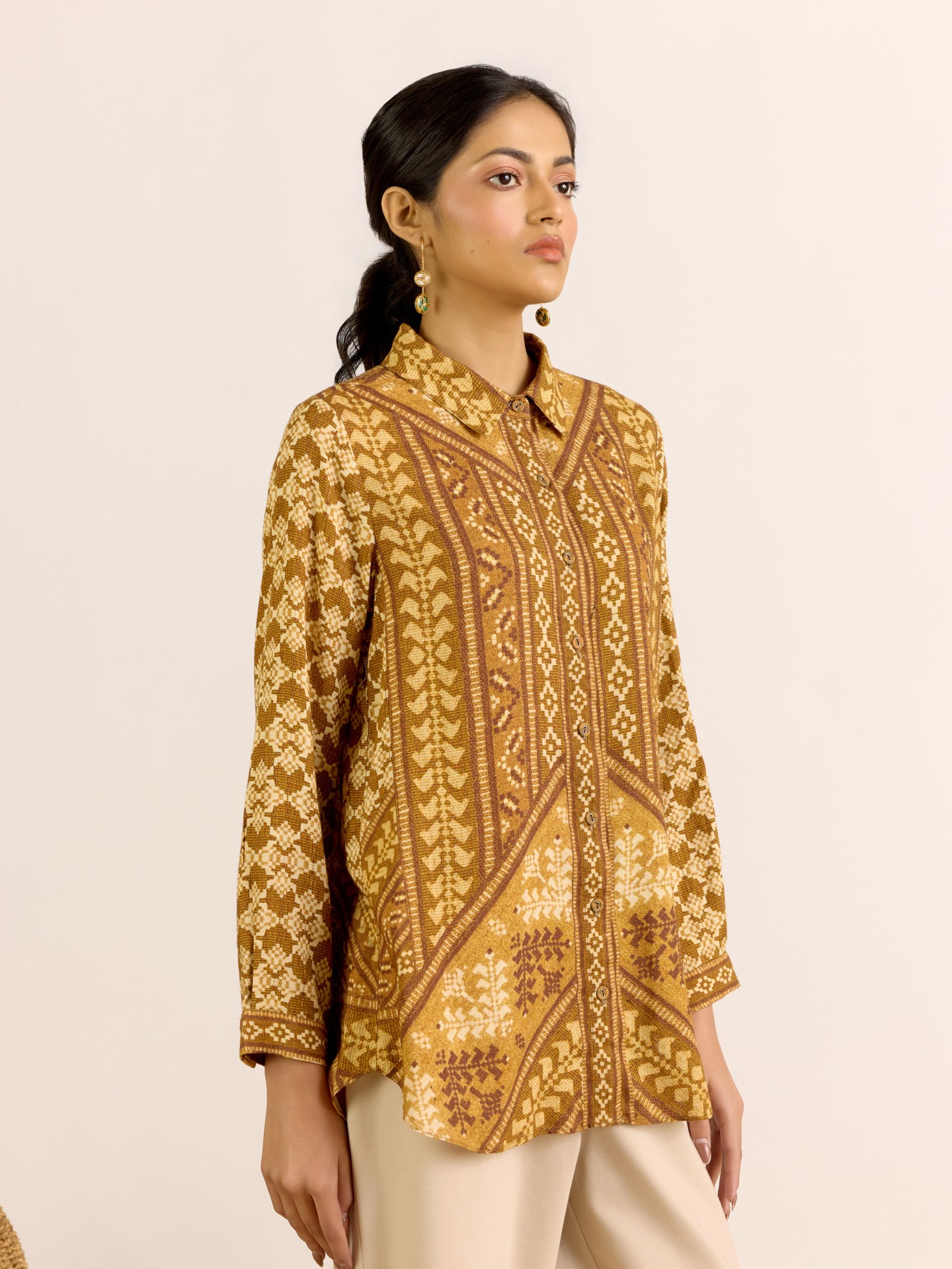 Khaki Swarnam Shirt