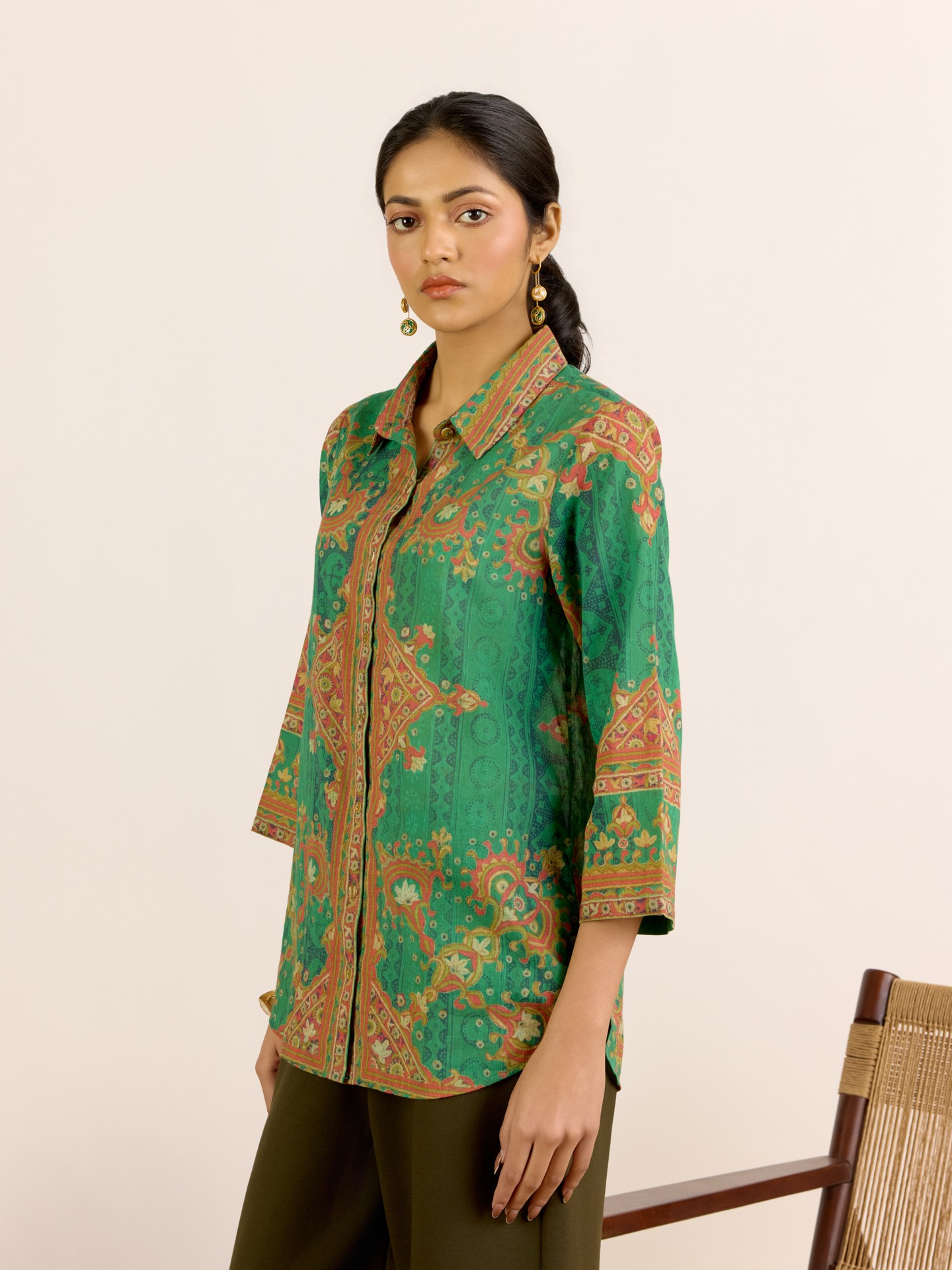 Emerald Green Sarang Shirt