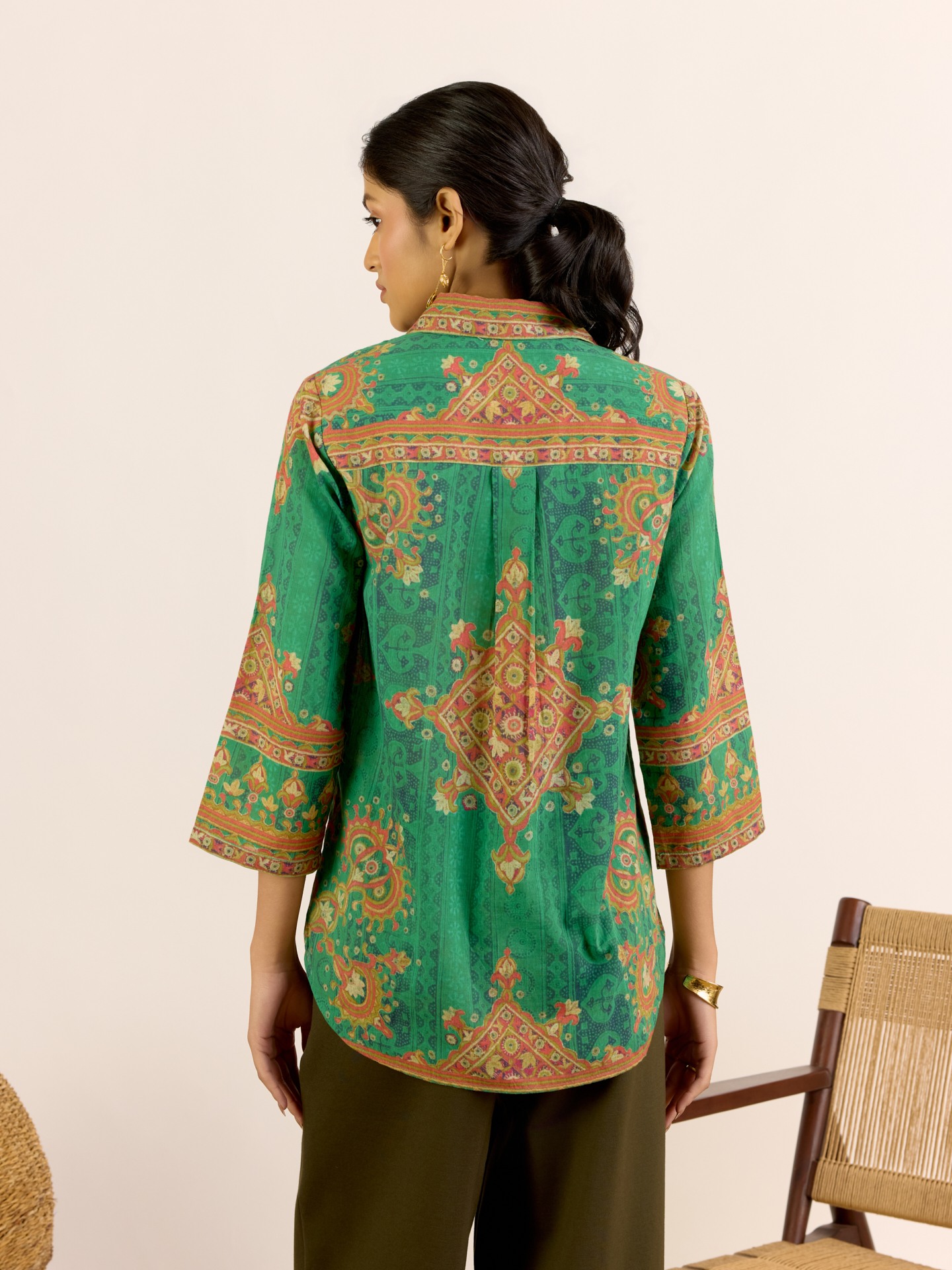 Emerald Green Sarang Shirt