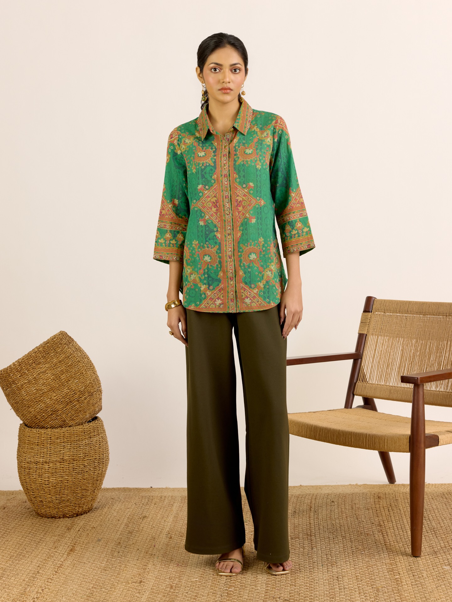 Emerald Green Sarang Shirt