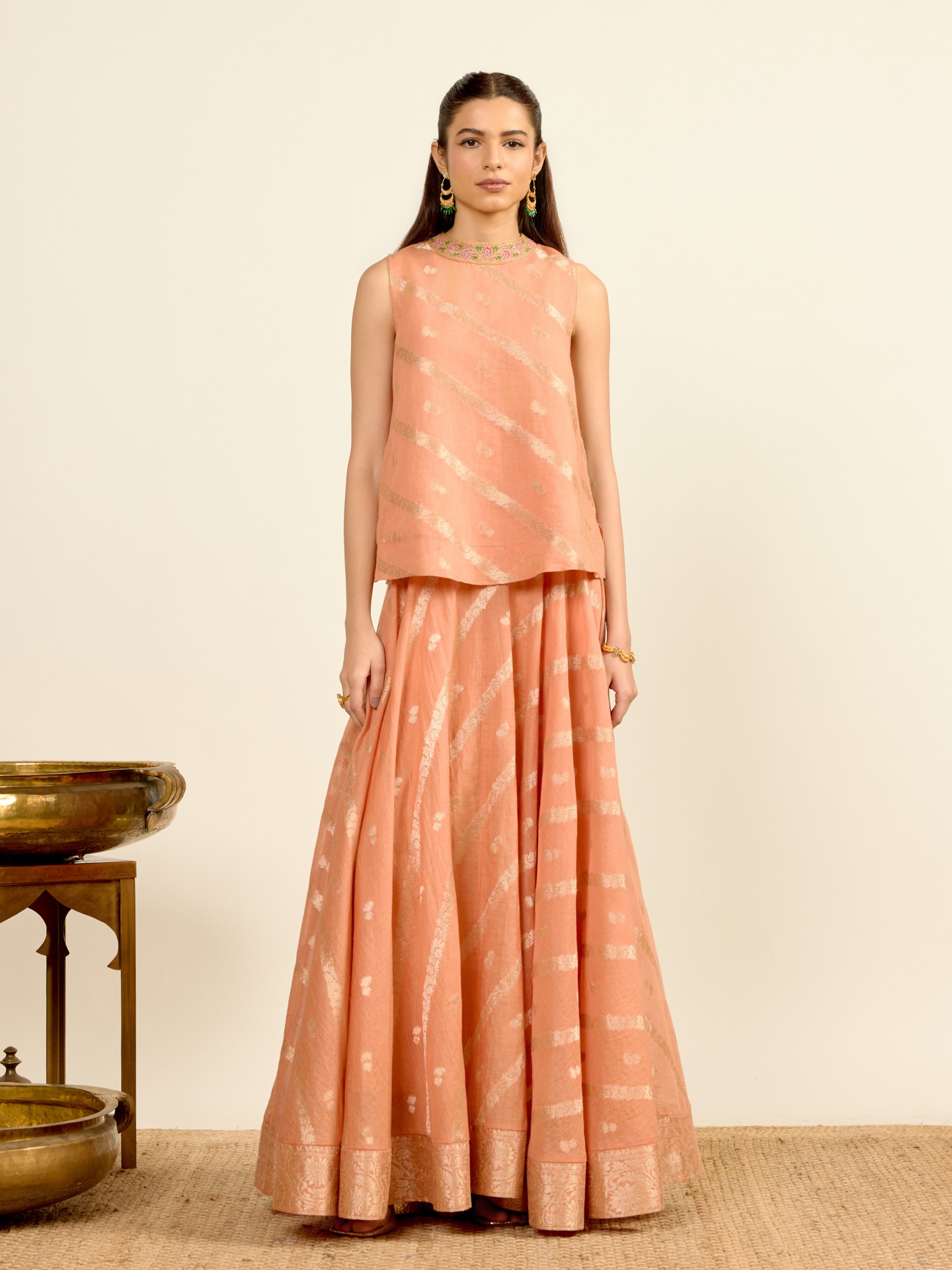 Peach Sudiksha Festive Skirt Set