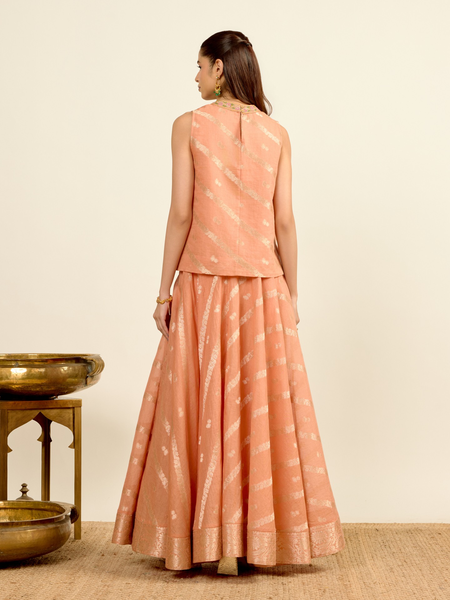 Peach Sudiksha Festive Skirt Set