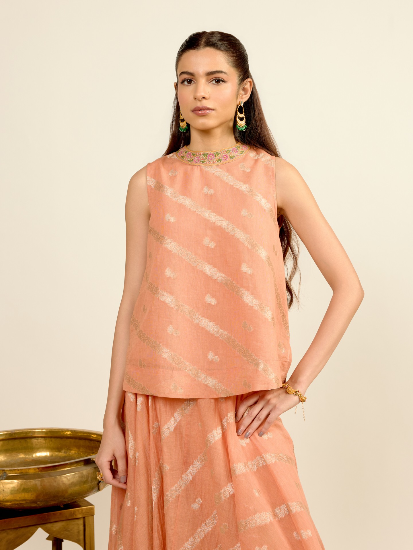 Peach Sudiksha Festive Skirt Set